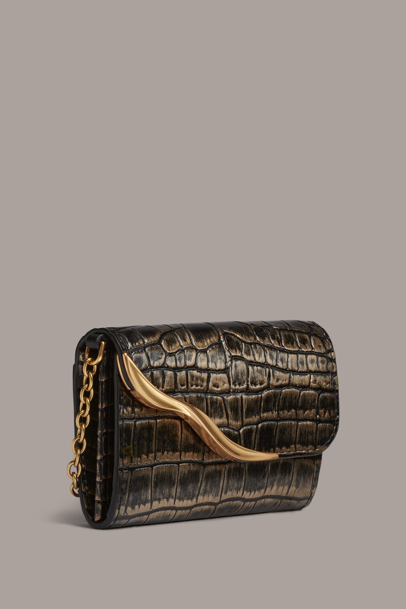 MALVERNE METALLIC CROC-EFFECT MINI CROSSBODY BAG VIEW 3 | Bags