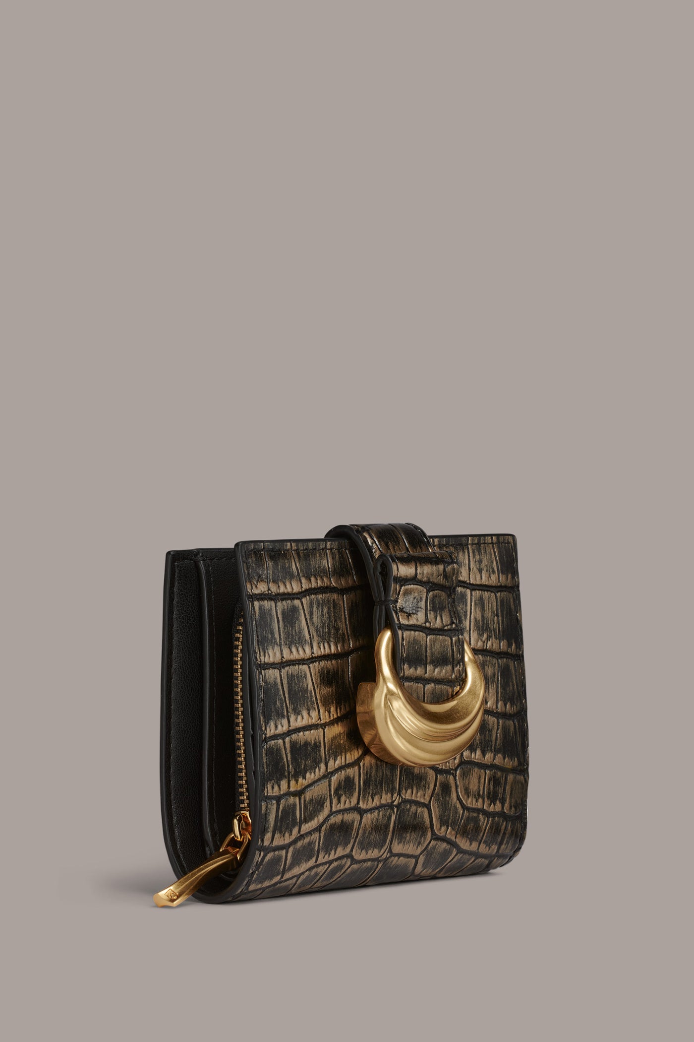 VALLEY STREAM METALLIC CROC EFFECT SMALL WALLET VIEW 3 | Bags