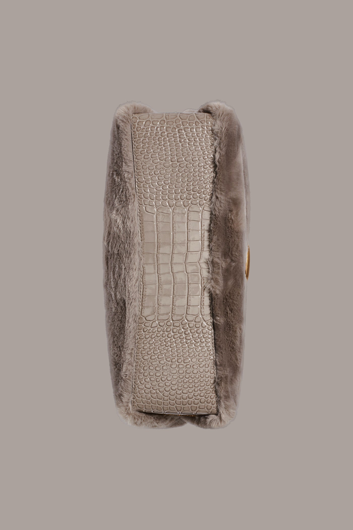 PERCALE SMALL CROC-PANELED FAUX-FUR SHOULDER BAG VIEW 6 | New Arrivals