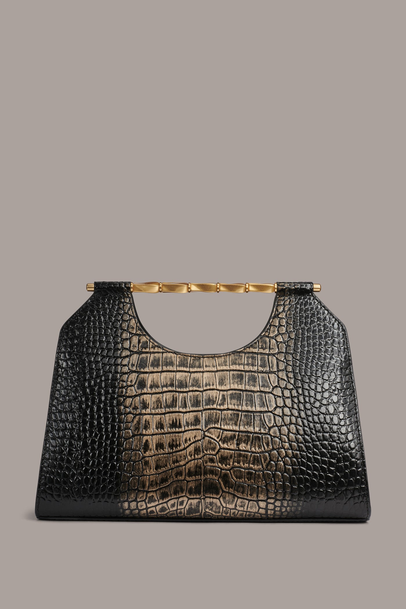 COMMACK METALLIC CROCO CLUTCH VIEW 4 | New Arrivals