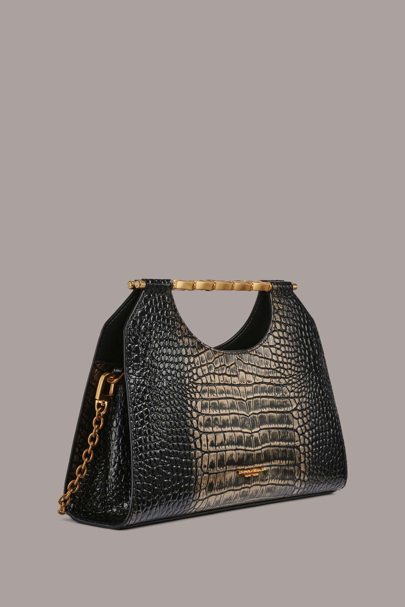 COMMACK METALLIC CROCO CLUTCH VIEW 3 | New Arrivals