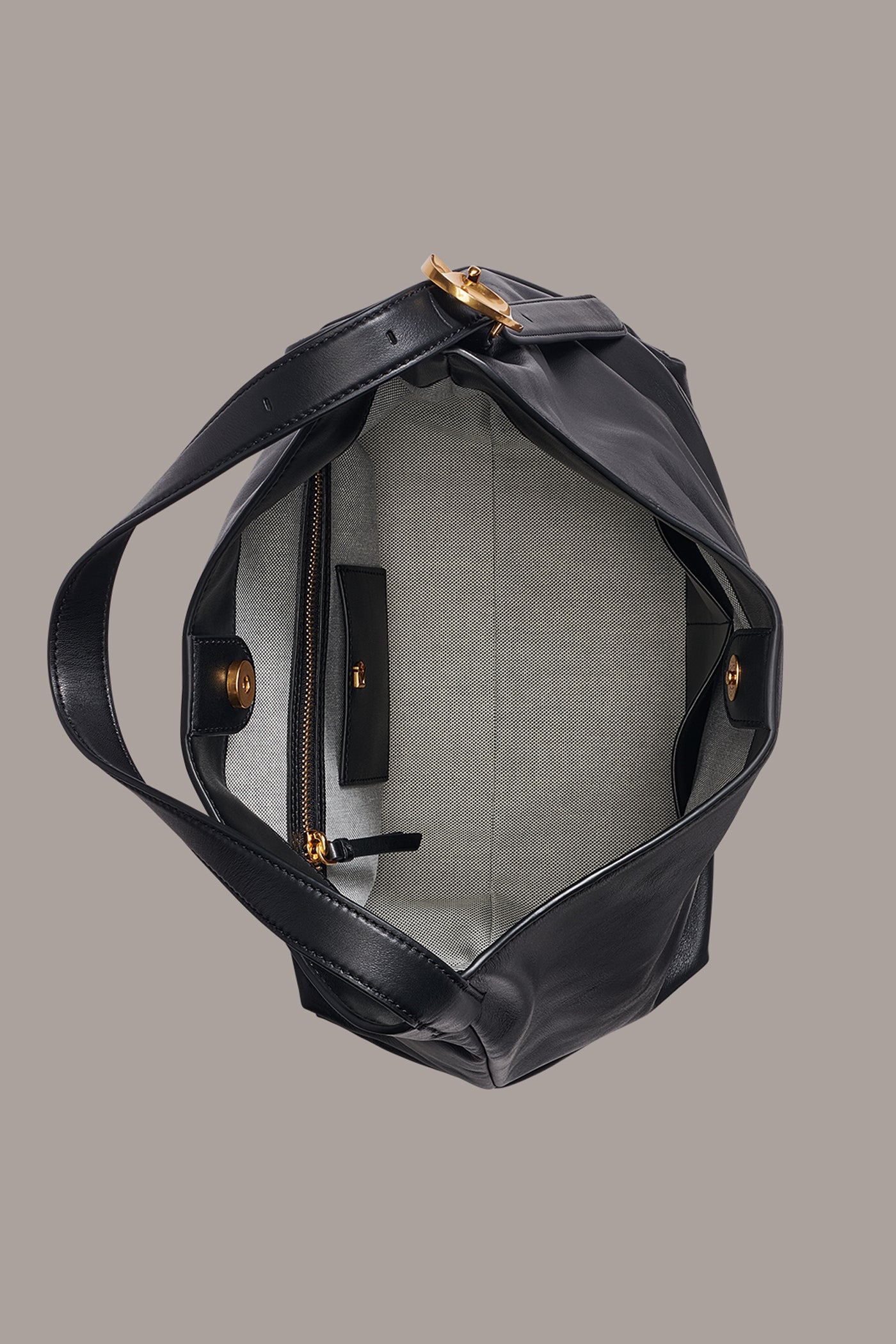 BROCADE LEATHER HOBO BAG VIEW 3