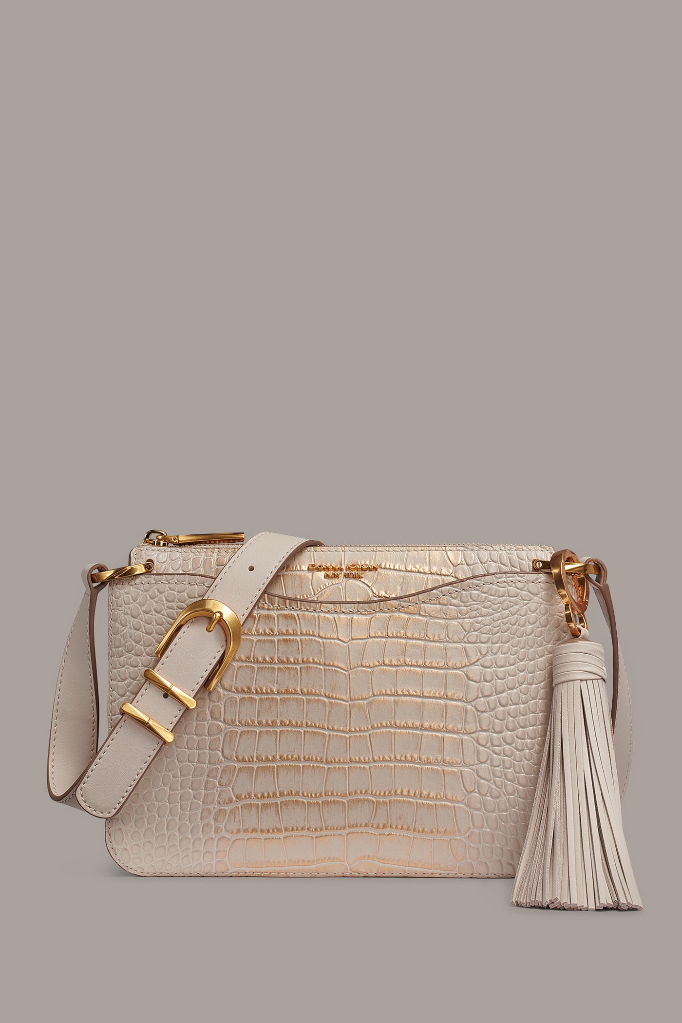 GLENWOOD CROC-EFFECT LEATHER CROSSBODY BAG VIEW 1