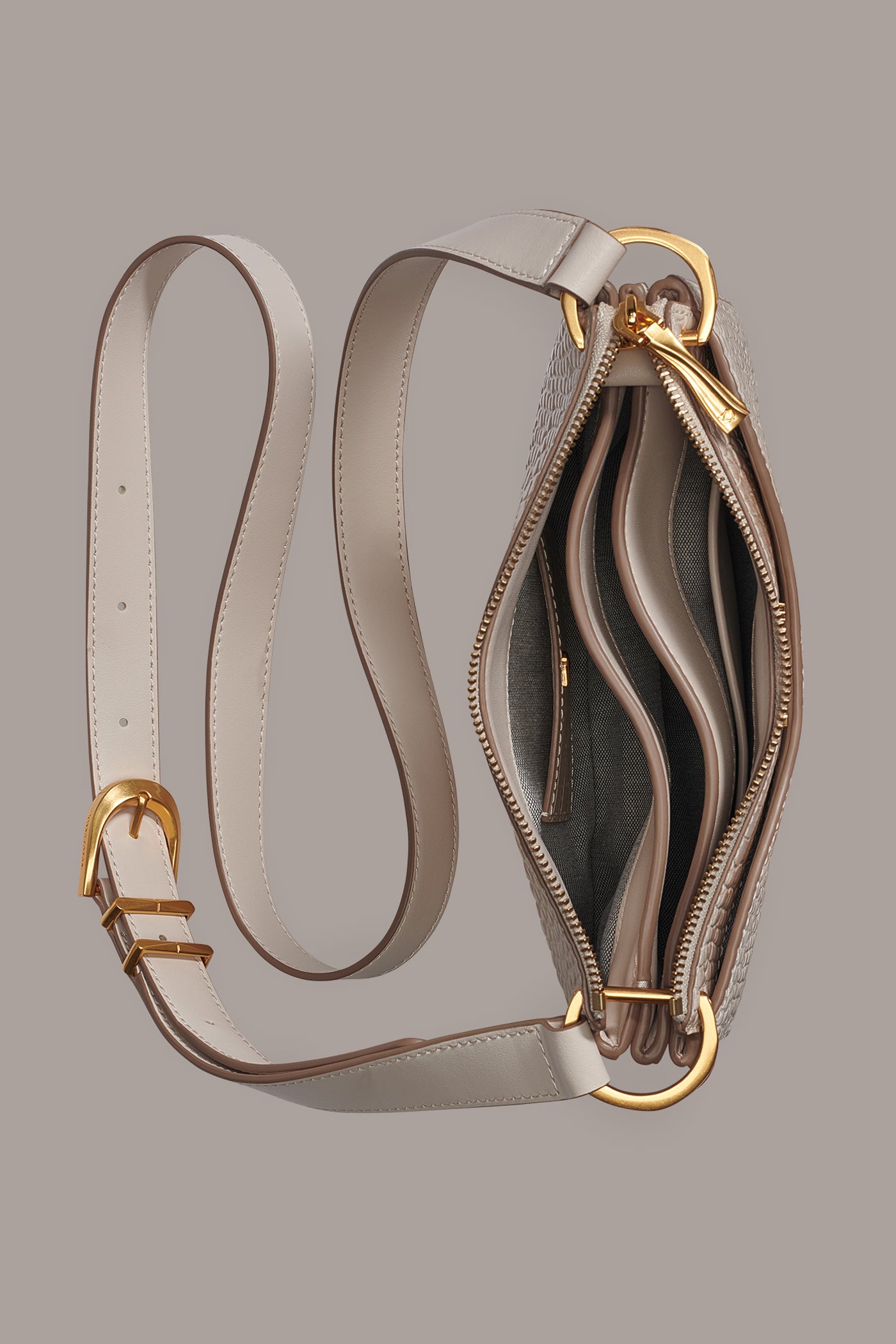 GLENWOOD CROC-EFFECT LEATHER CROSSBODY BAG VIEW 3