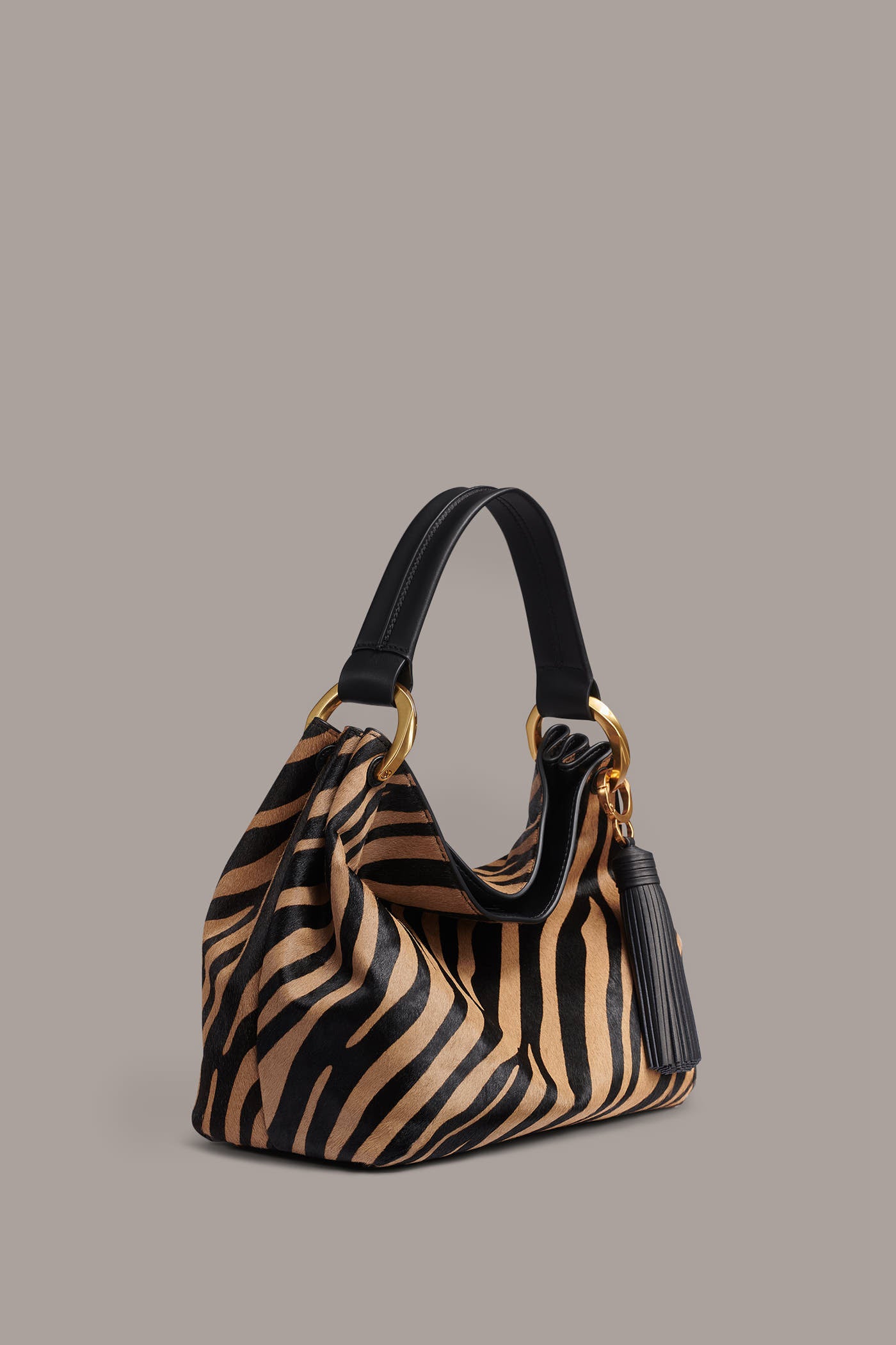 GLENWOOD ZEBRA CALF HAIR SHOULDER BAG VIEW 3