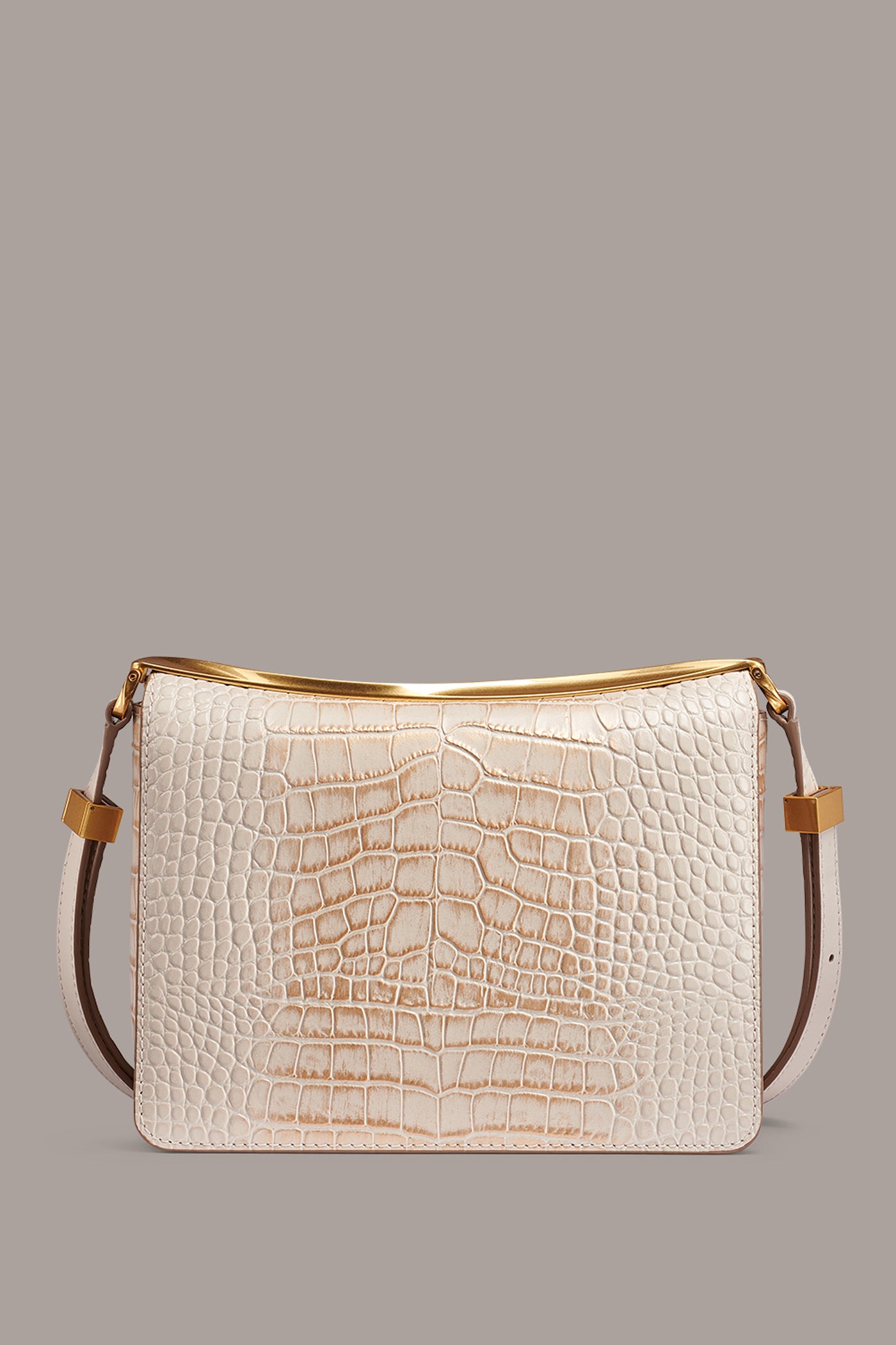 JERICHO METALLIC CROC-EFFECT SHOULDER BAG VIEW 3