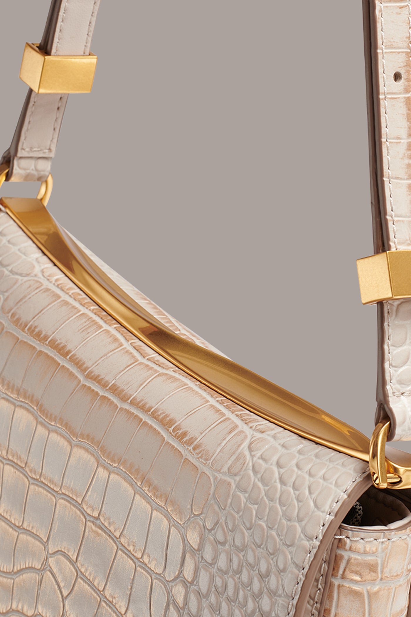 JERICHO METALLIC CROC-EFFECT SHOULDER BAG VIEW 6