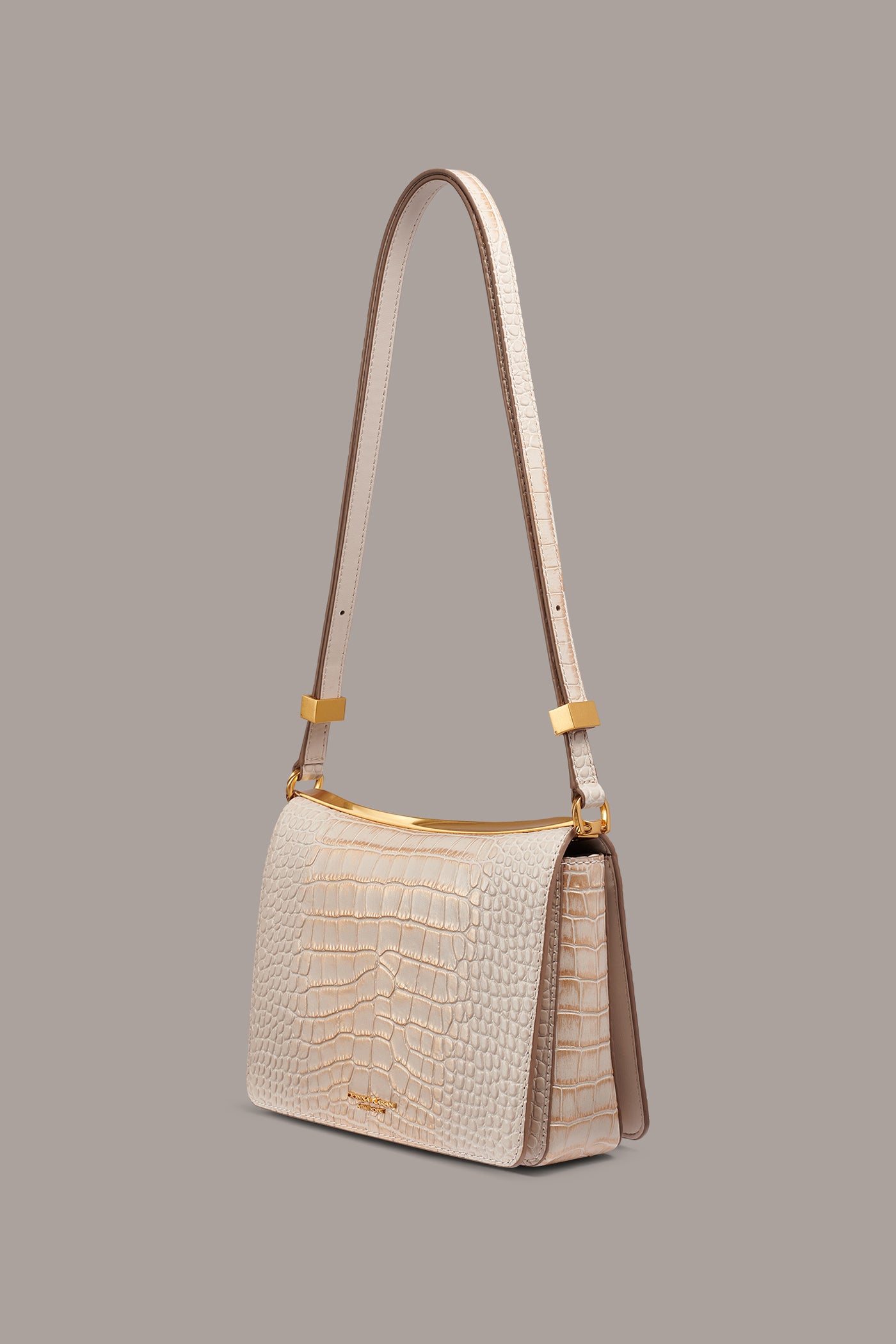 JERICHO METALLIC CROC-EFFECT SHOULDER BAG VIEW 5