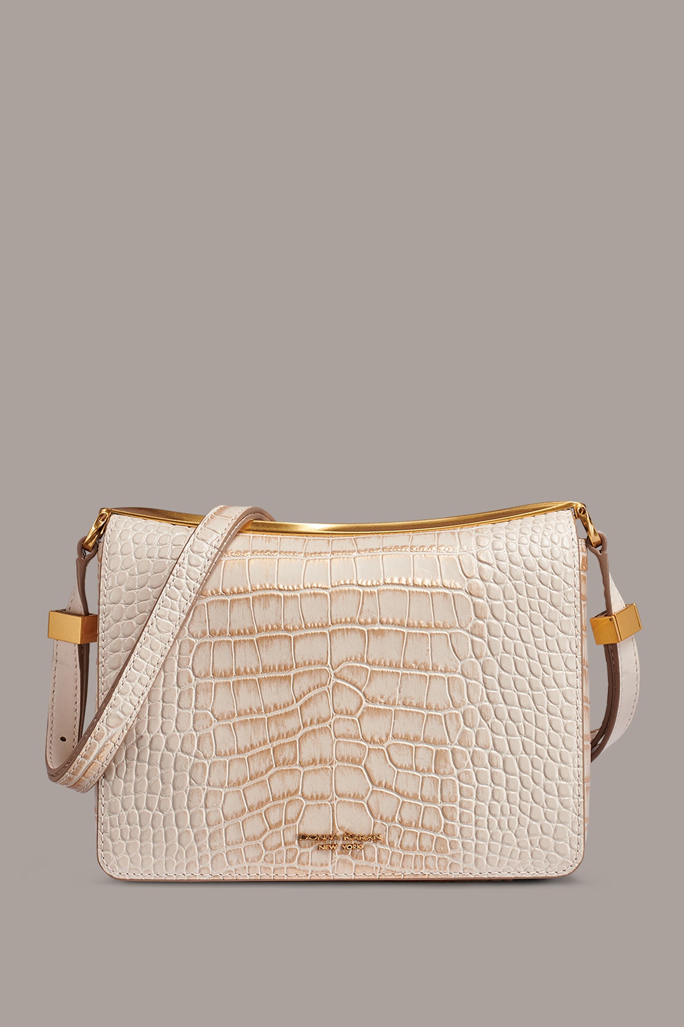 JERICHO METALLIC CROC-EFFECT SHOULDER BAG VIEW 1