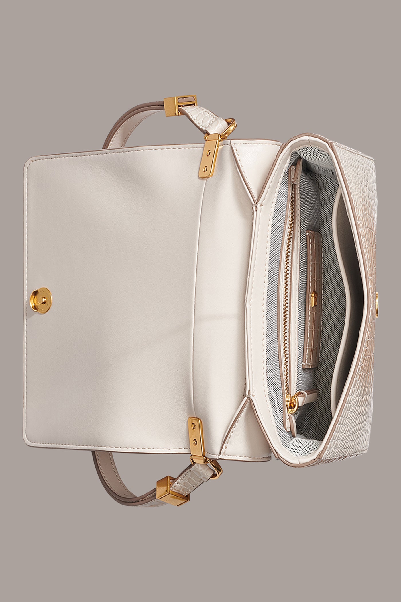 JERICHO METALLIC CROC-EFFECT SHOULDER BAG VIEW 8