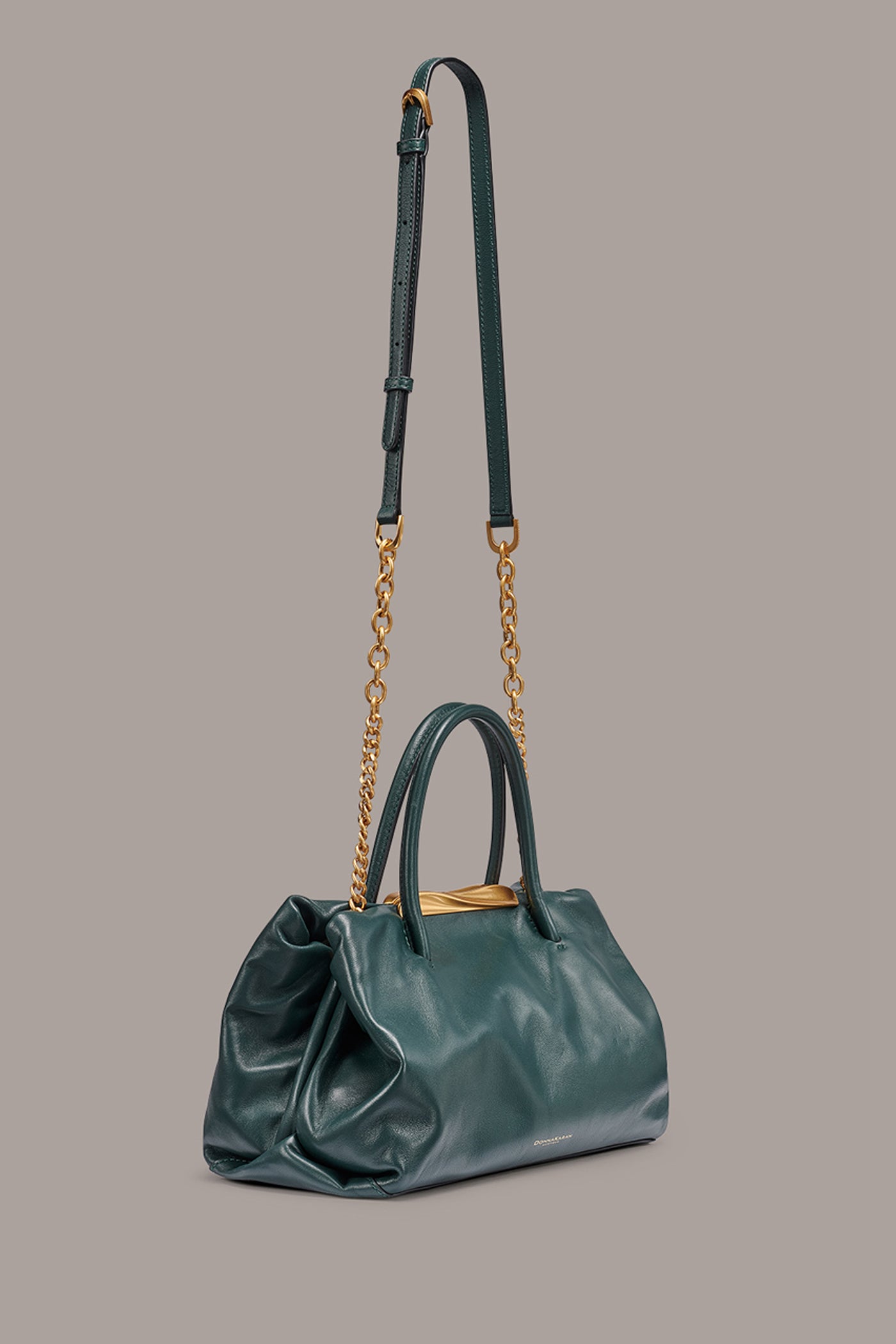 POPLIN LEATHER SMALL SATCHEL BAG VIEW 5