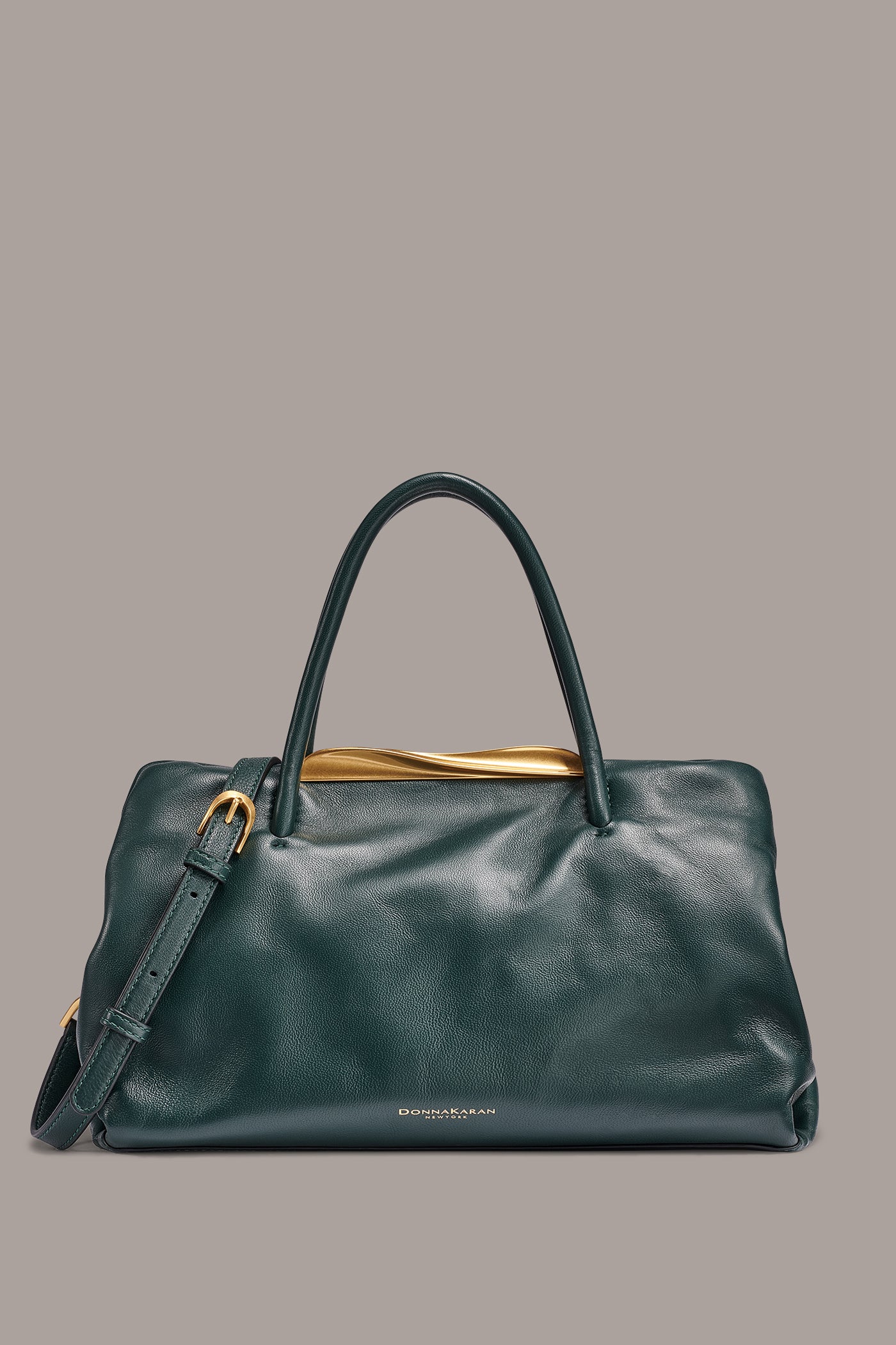 POPLIN LEATHER SMALL SATCHEL BAG VIEW 1