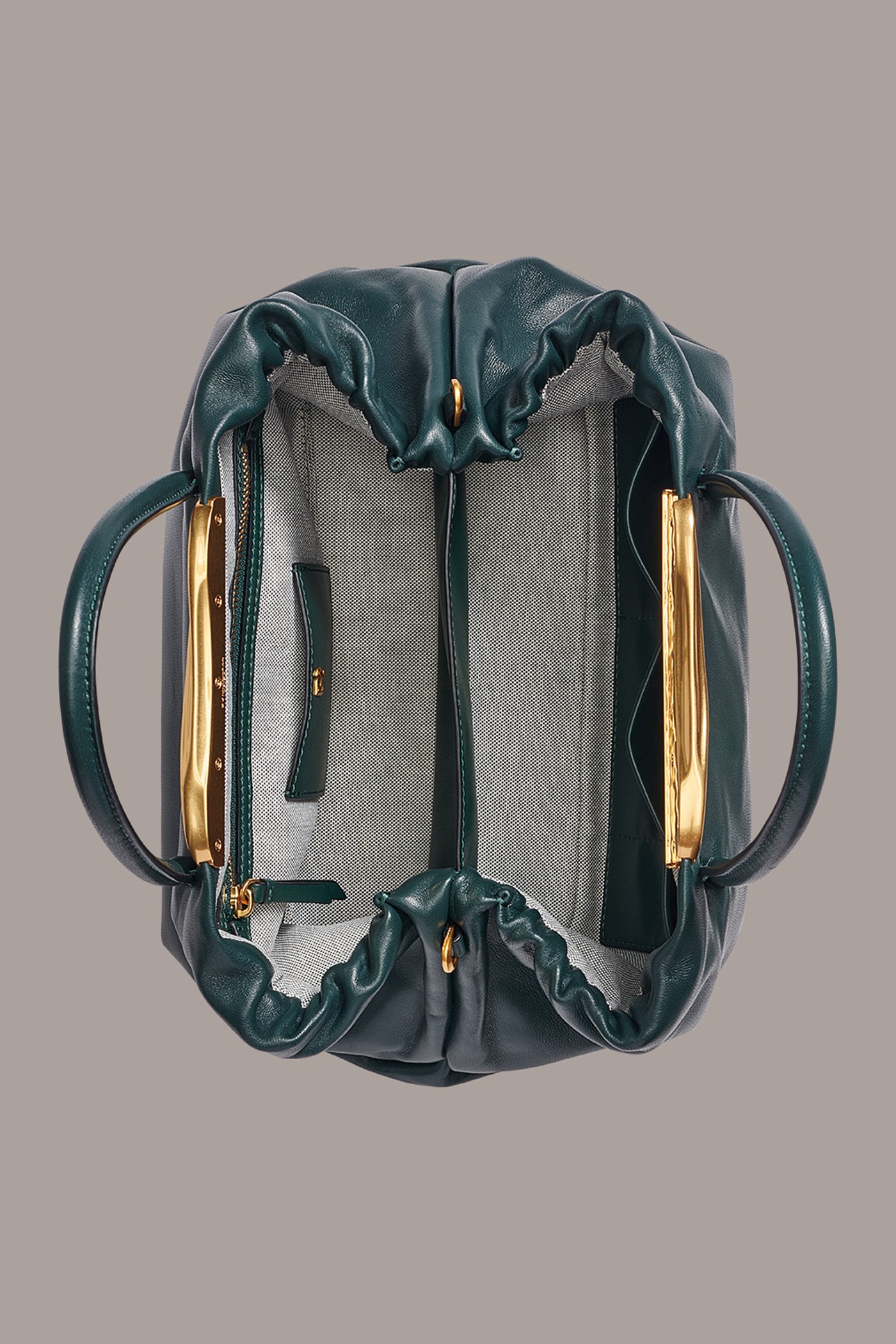 POPLIN LEATHER SMALL SATCHEL BAG VIEW 4