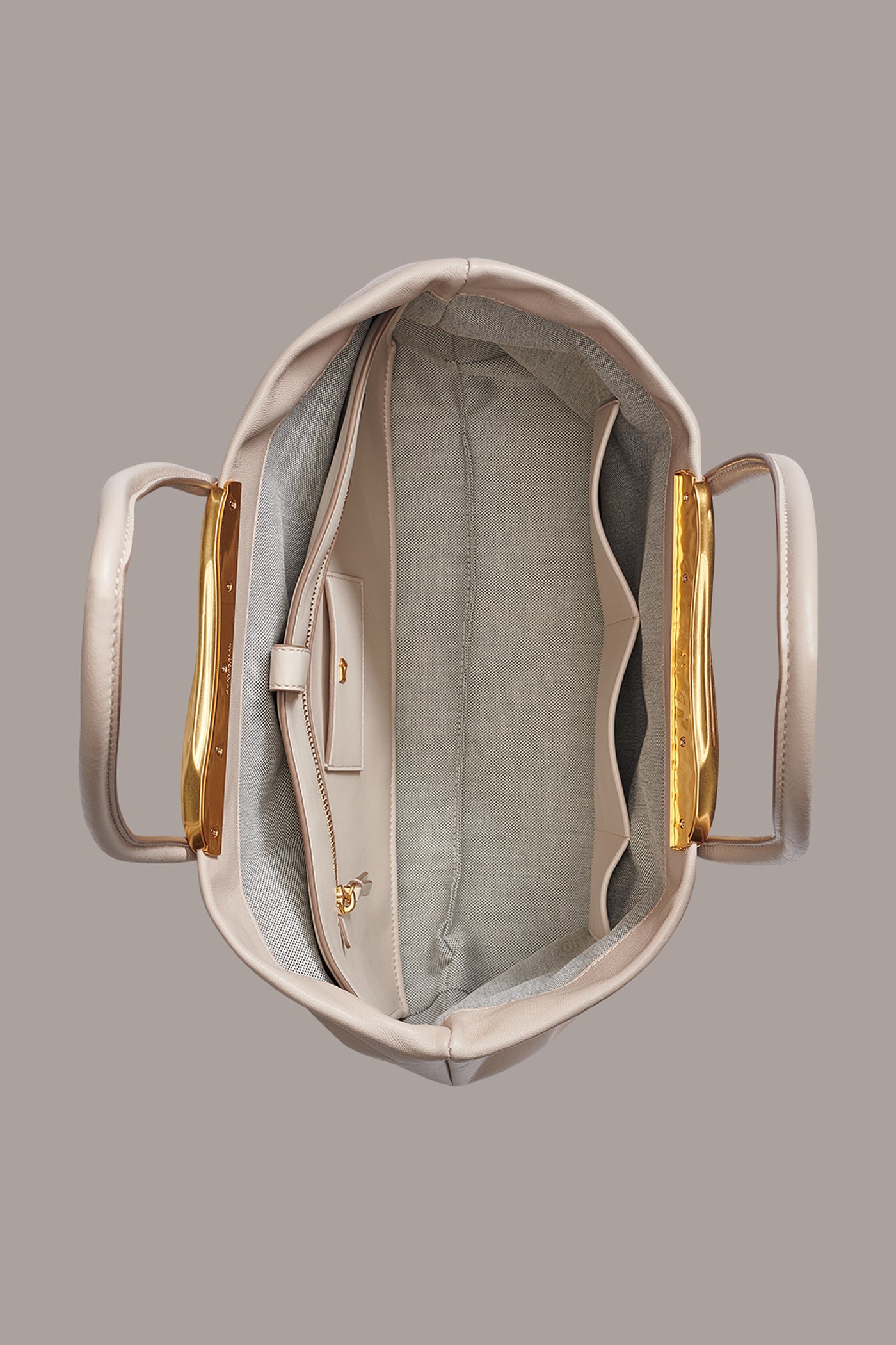 POPLIN LEATHER TOTE VIEW 2