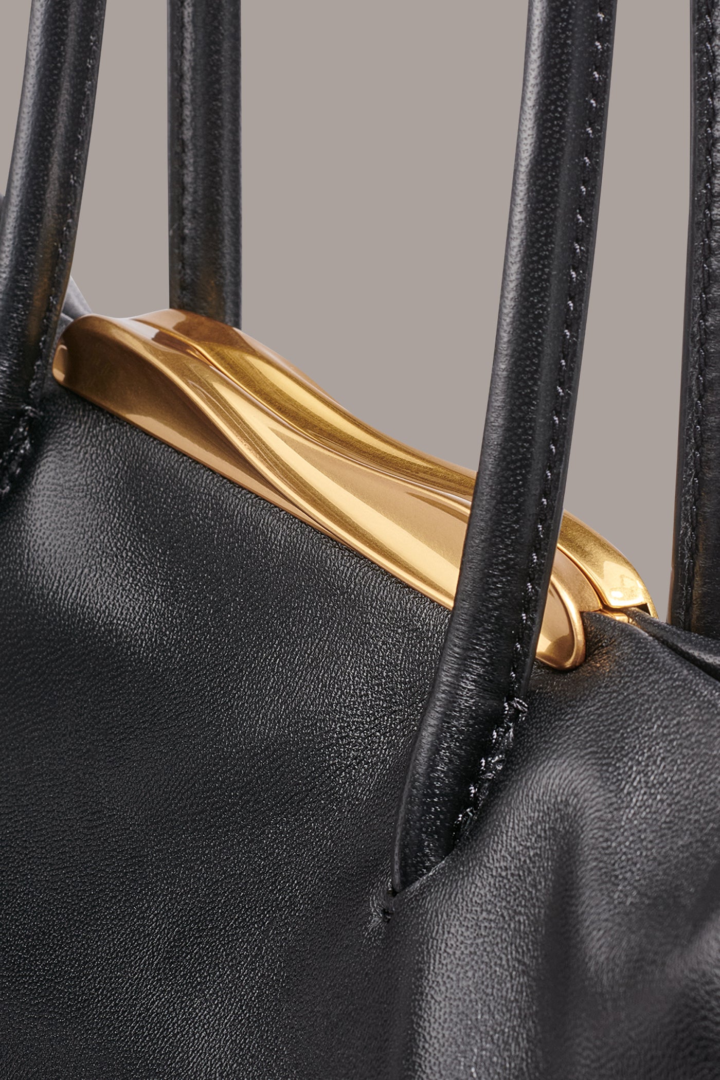 POPLIN LEATHER TOTE VIEW 5
