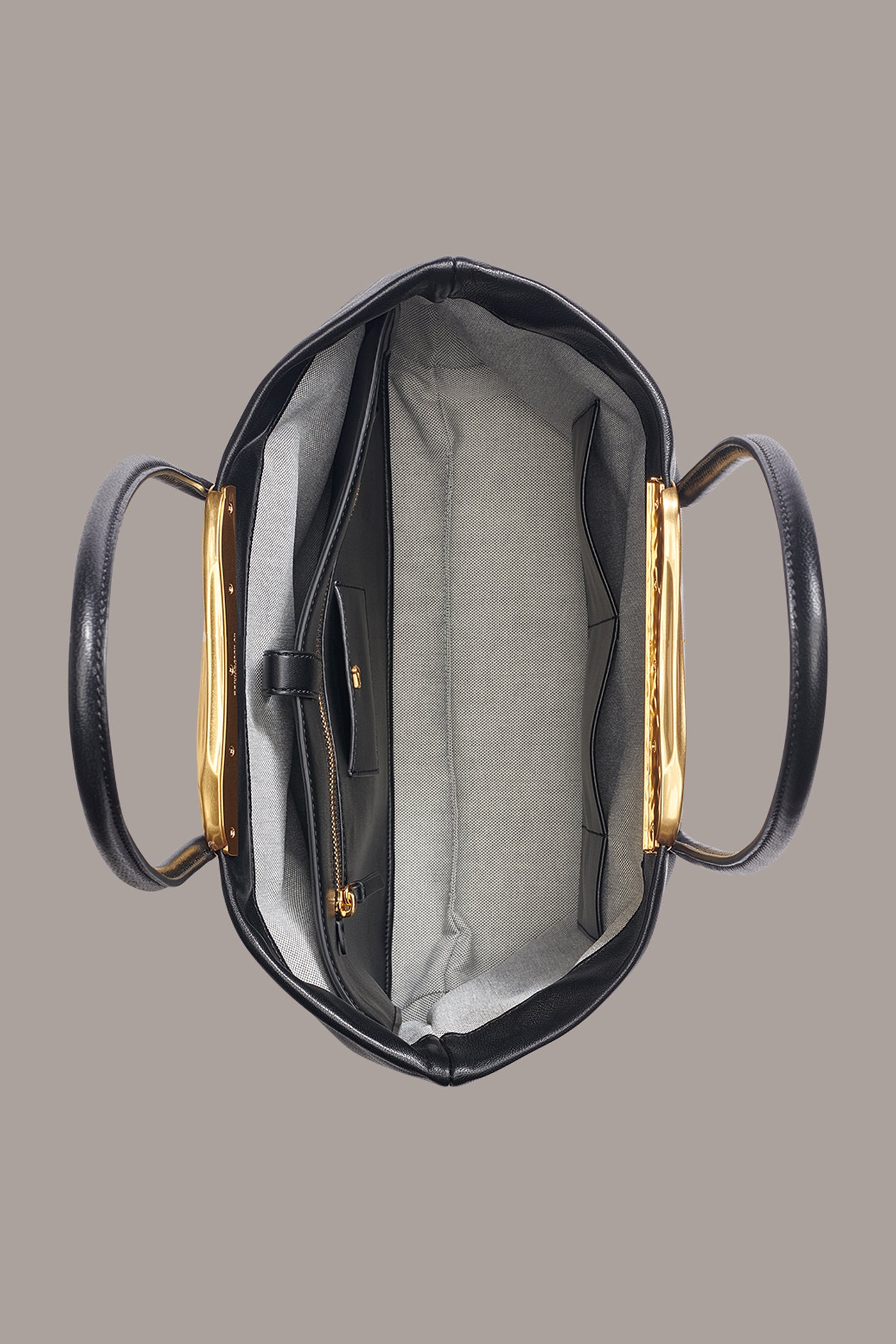 POPLIN LEATHER TOTE VIEW 3