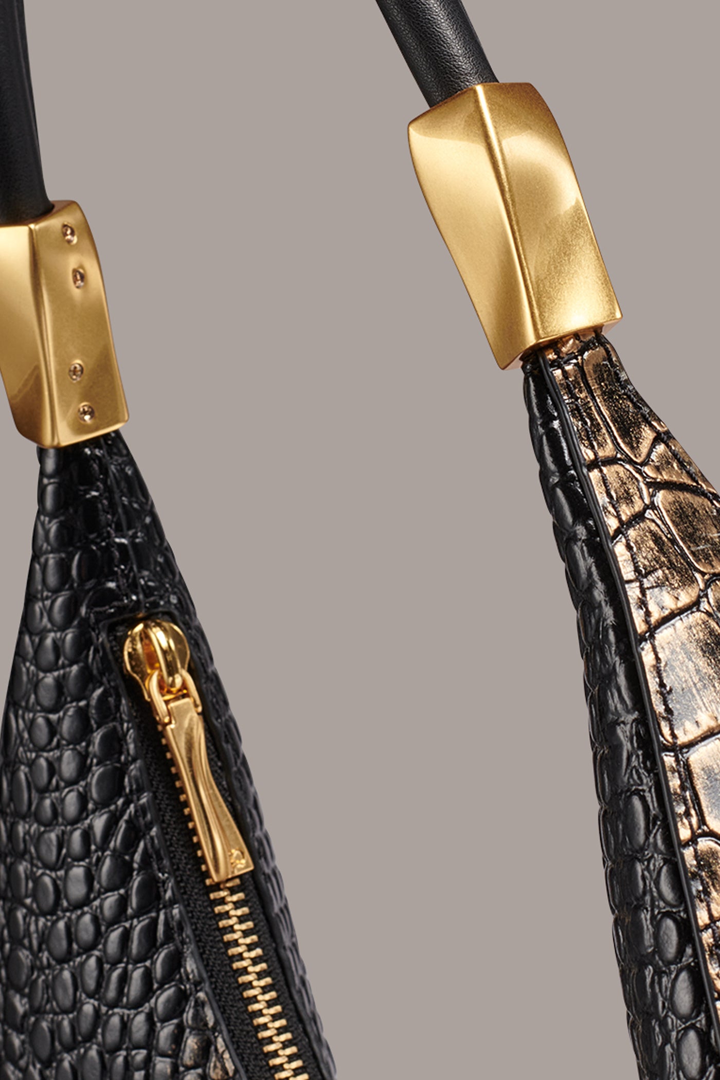 QUOGUE CROC-EFFECT LEATHER SHOULDER BAG VIEW 4