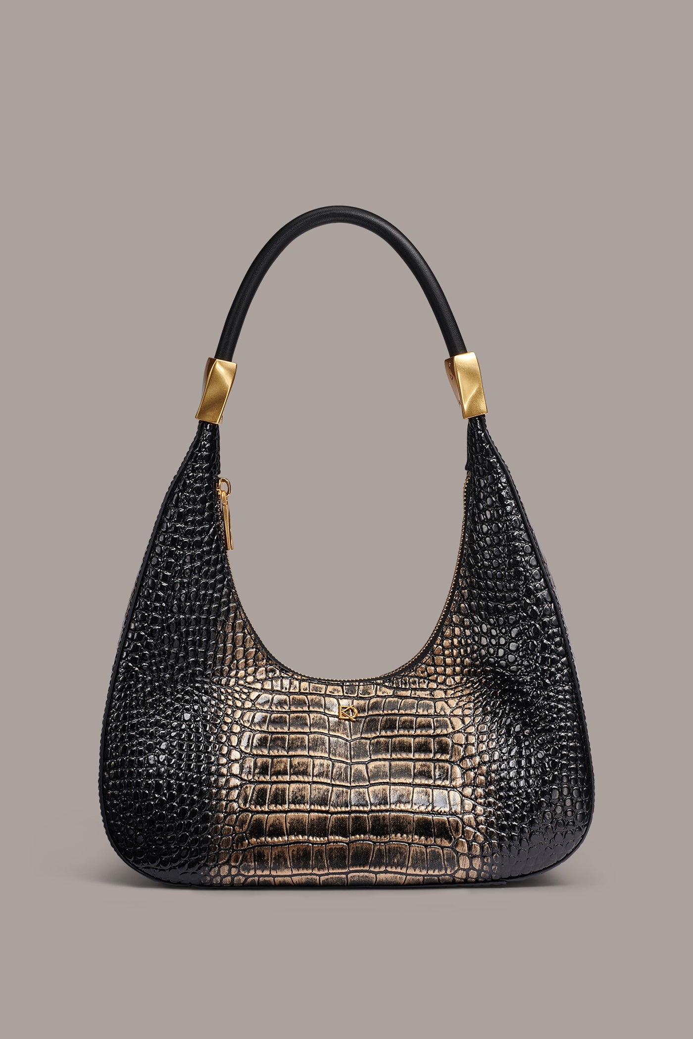 QUOGUE CROC-EFFECT LEATHER SHOULDER BAG VIEW 1