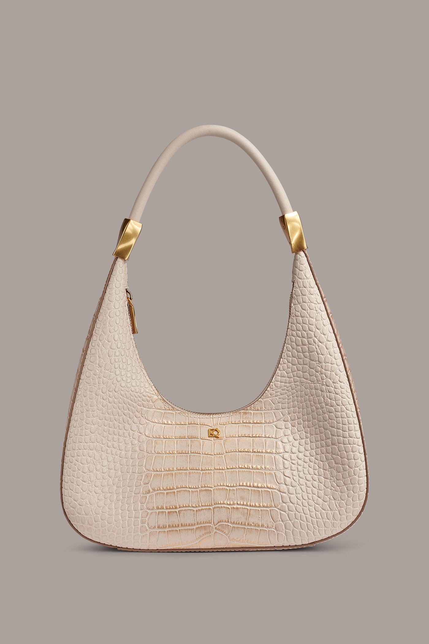 QUOGUE CROC-EFFECT LEATHER SHOULDER BAG VIEW 1