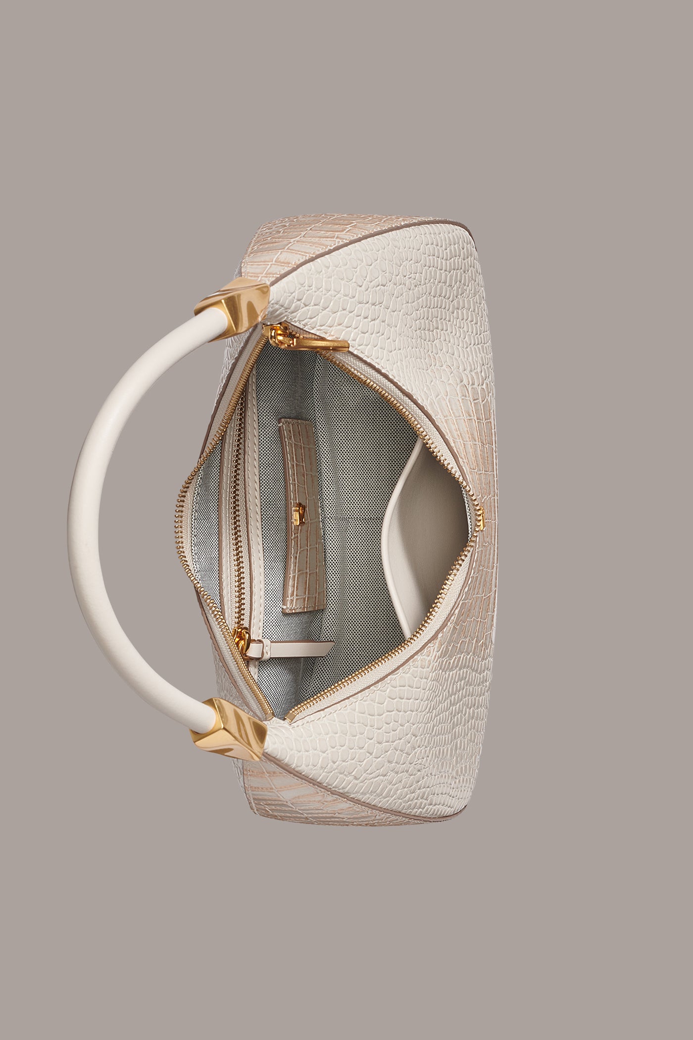 QUOGUE CROC-EFFECT LEATHER SHOULDER BAG VIEW 3