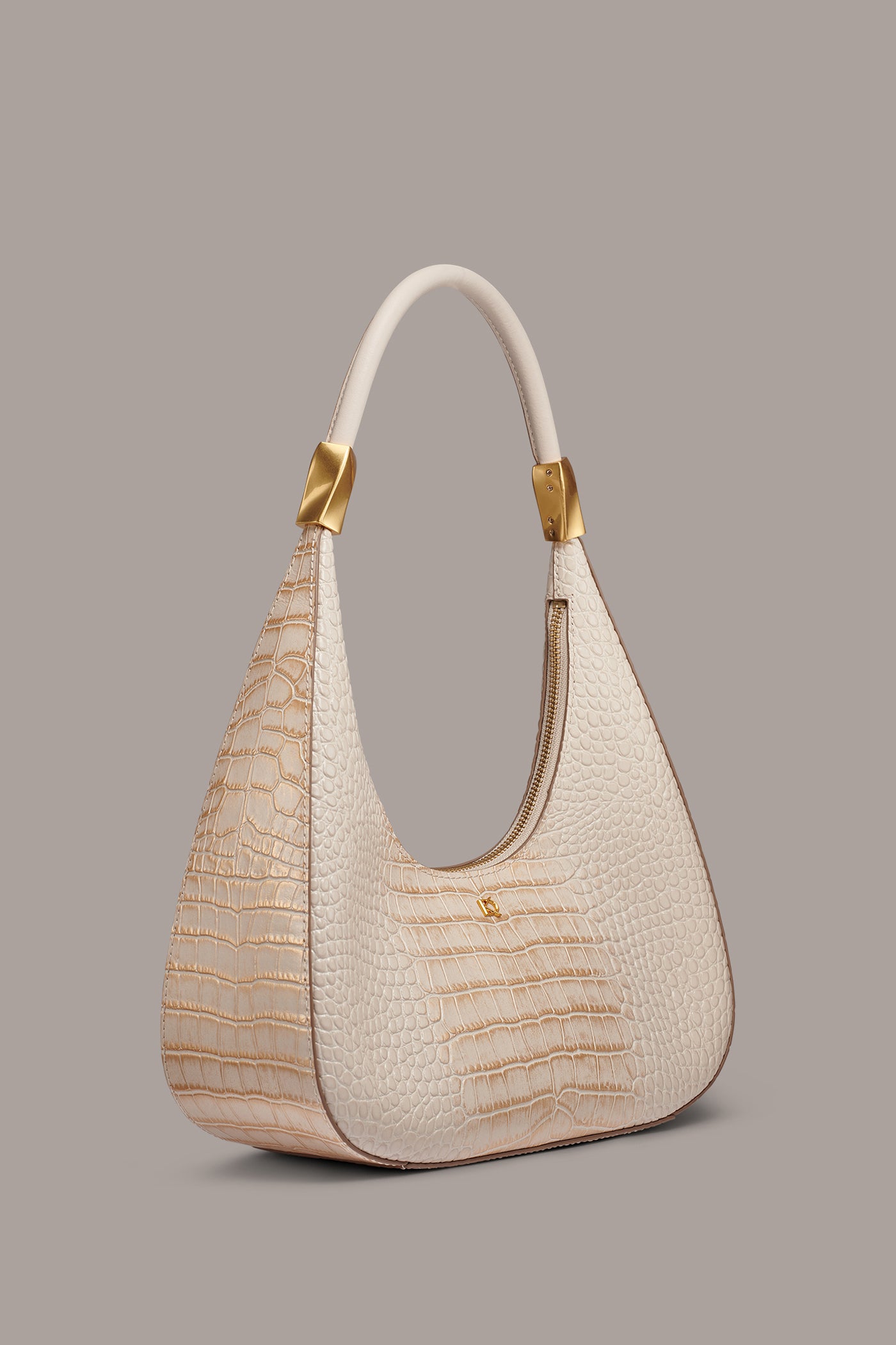 QUOGUE CROC-EFFECT LEATHER SHOULDER BAG VIEW 4
