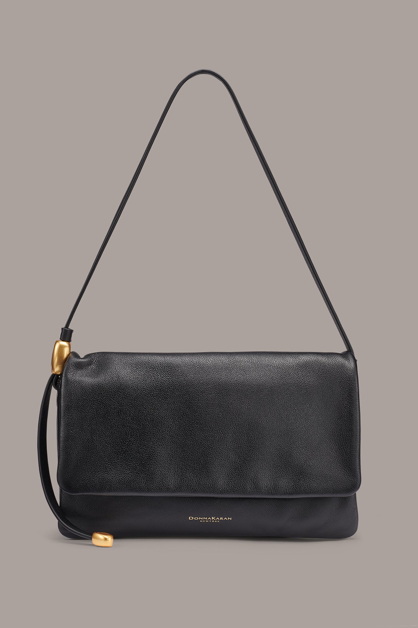 VELVET LEATHER FLAP SHOULDER BAG VIEW 1
