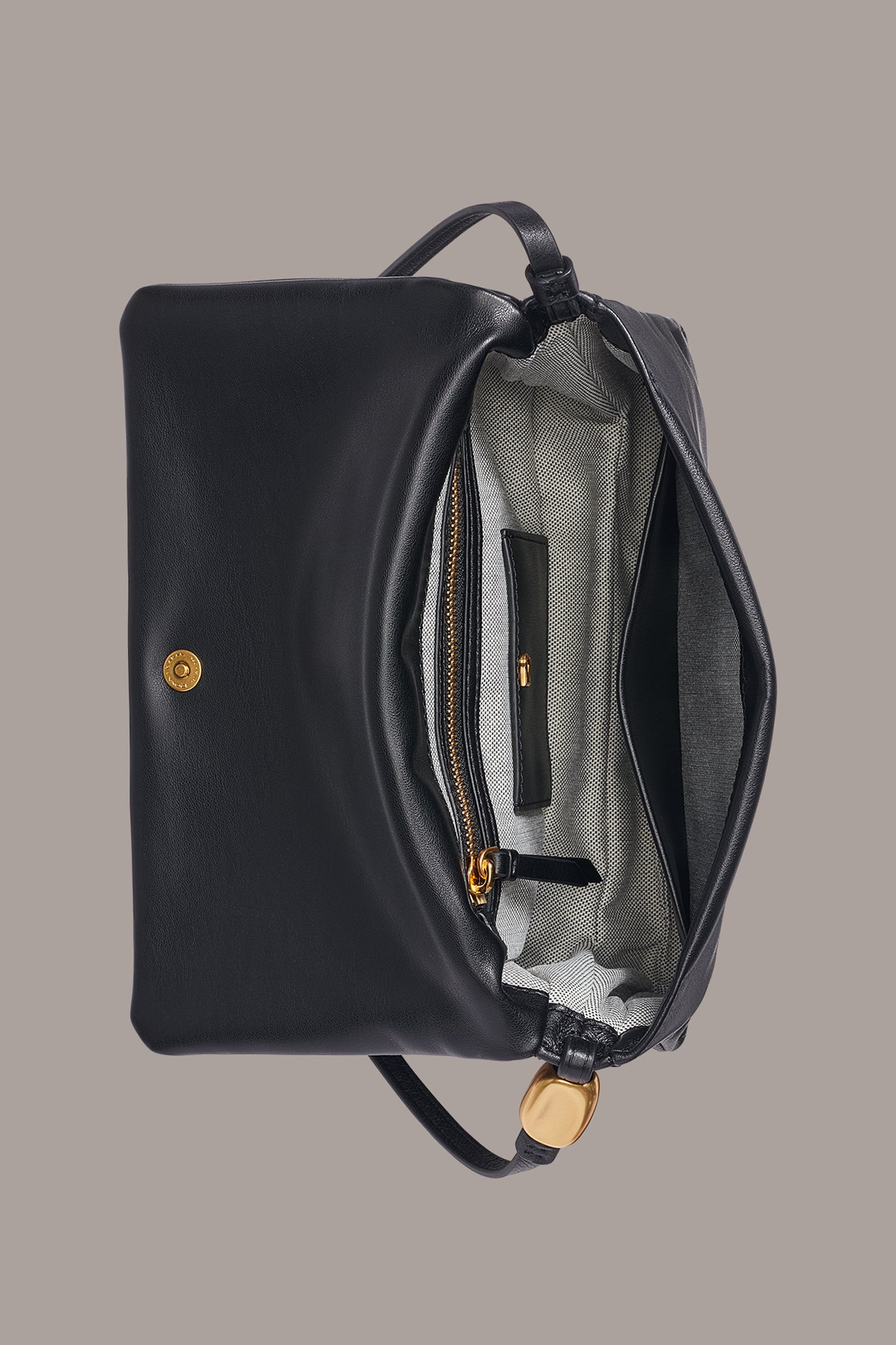 VELVET LEATHER FLAP SHOULDER BAG VIEW 3