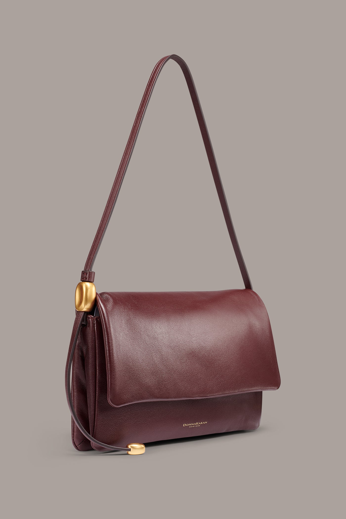 VELVET LEATHER FLAP SHOULDER BAG VIEW 3
