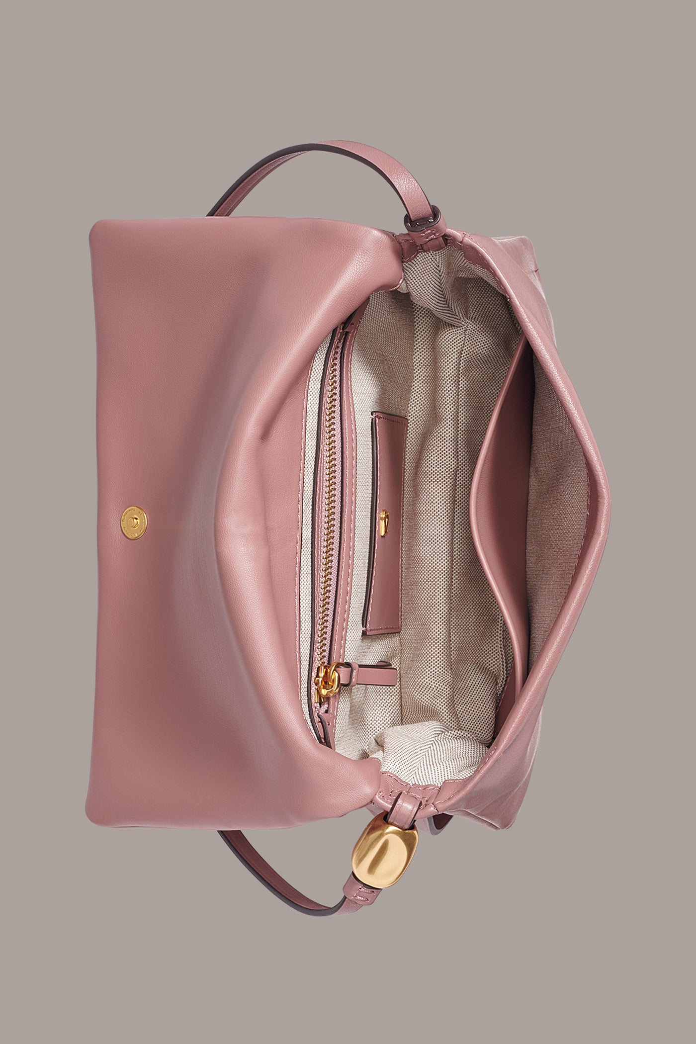 VELVET LEATHER FLAP SHOULDER BAG VIEW 2