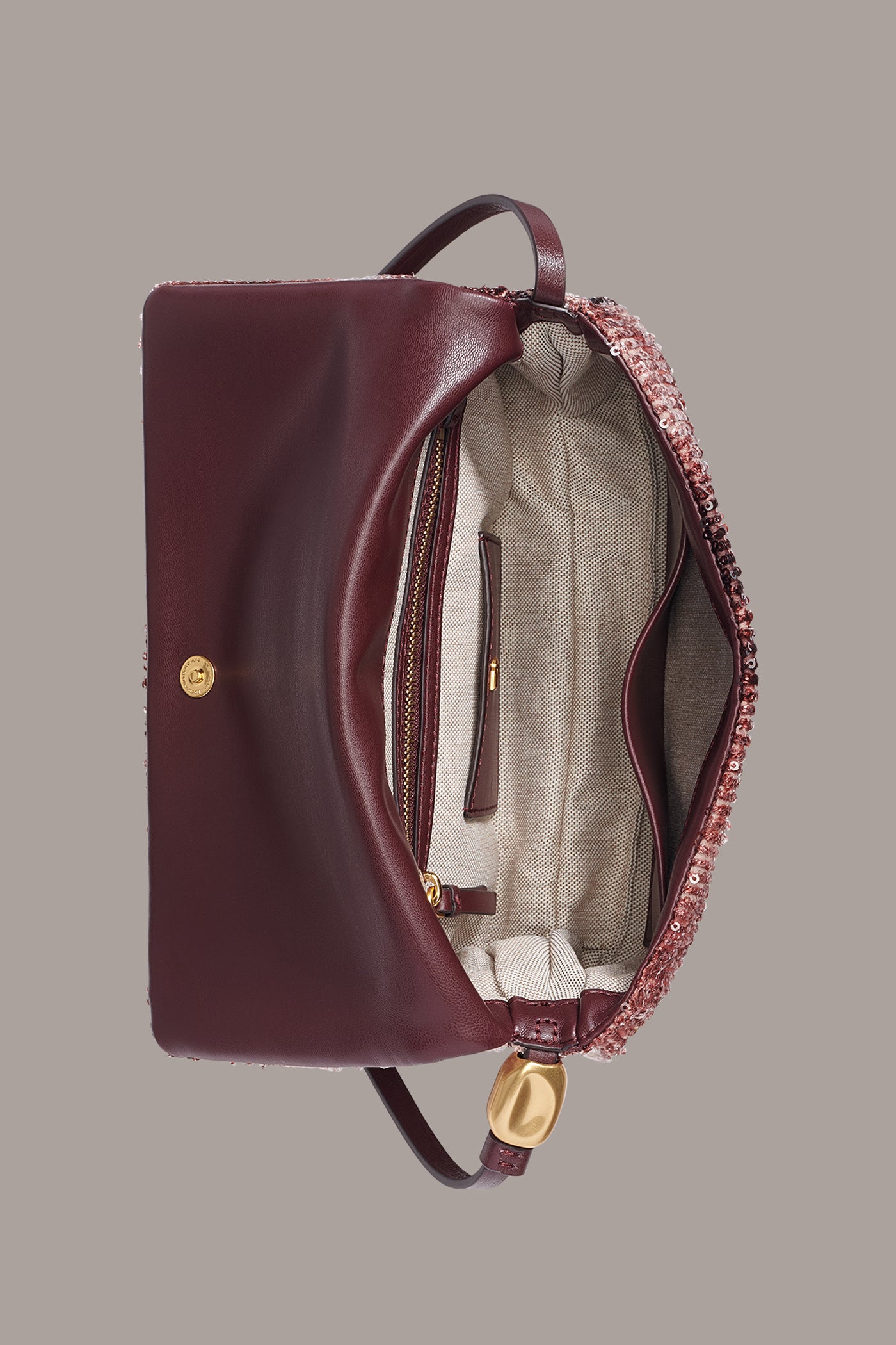 VELVET SEQUIN FLAP SHOULDER BAG VIEW 4 | Bags