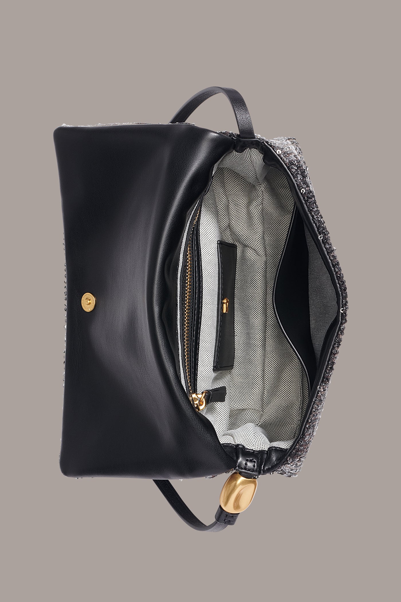 VELVET SEQUIN FLAP SHOULDER BAG VIEW 6