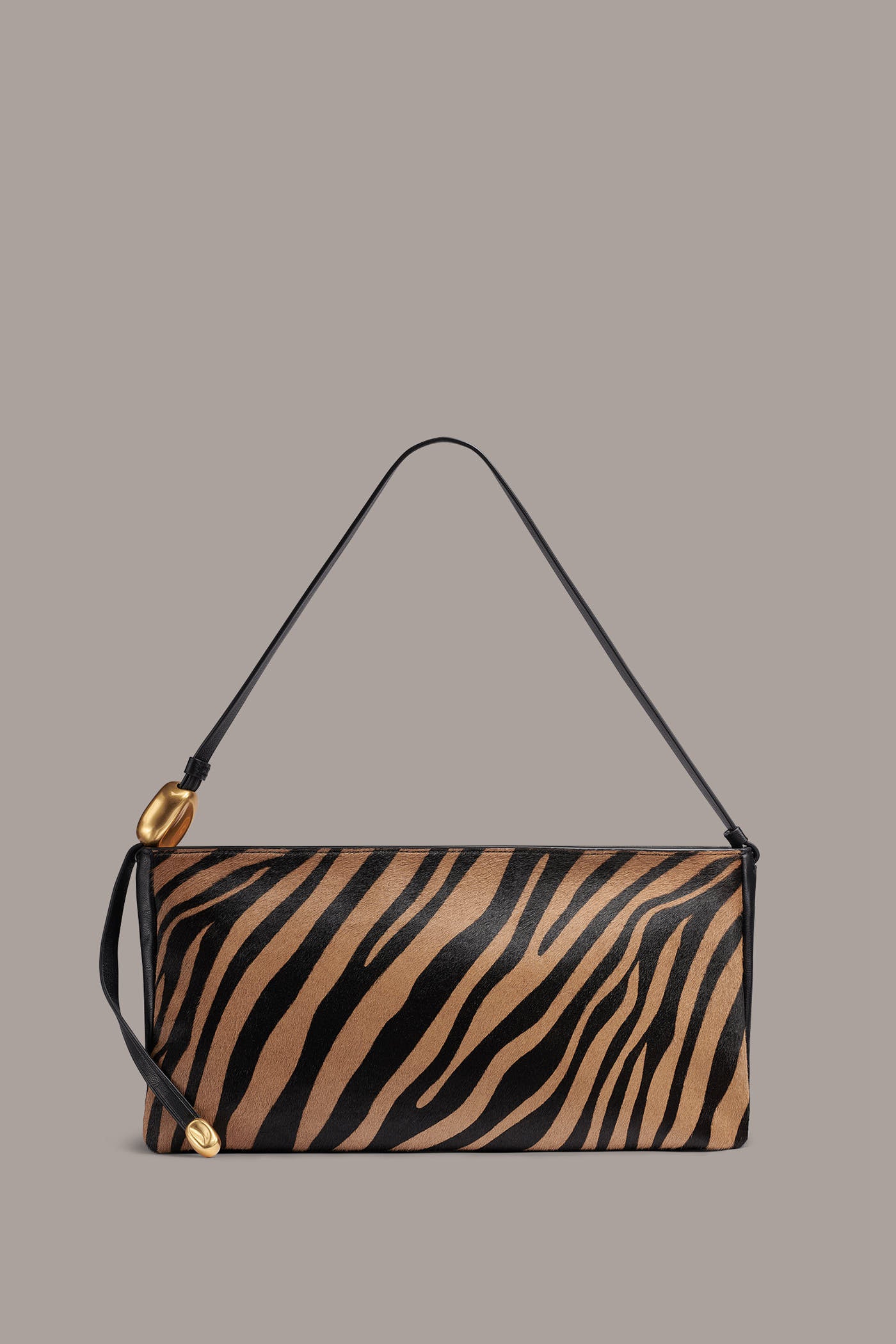 VELVET ZEBRA CALF HAIR SHOULDER BAG