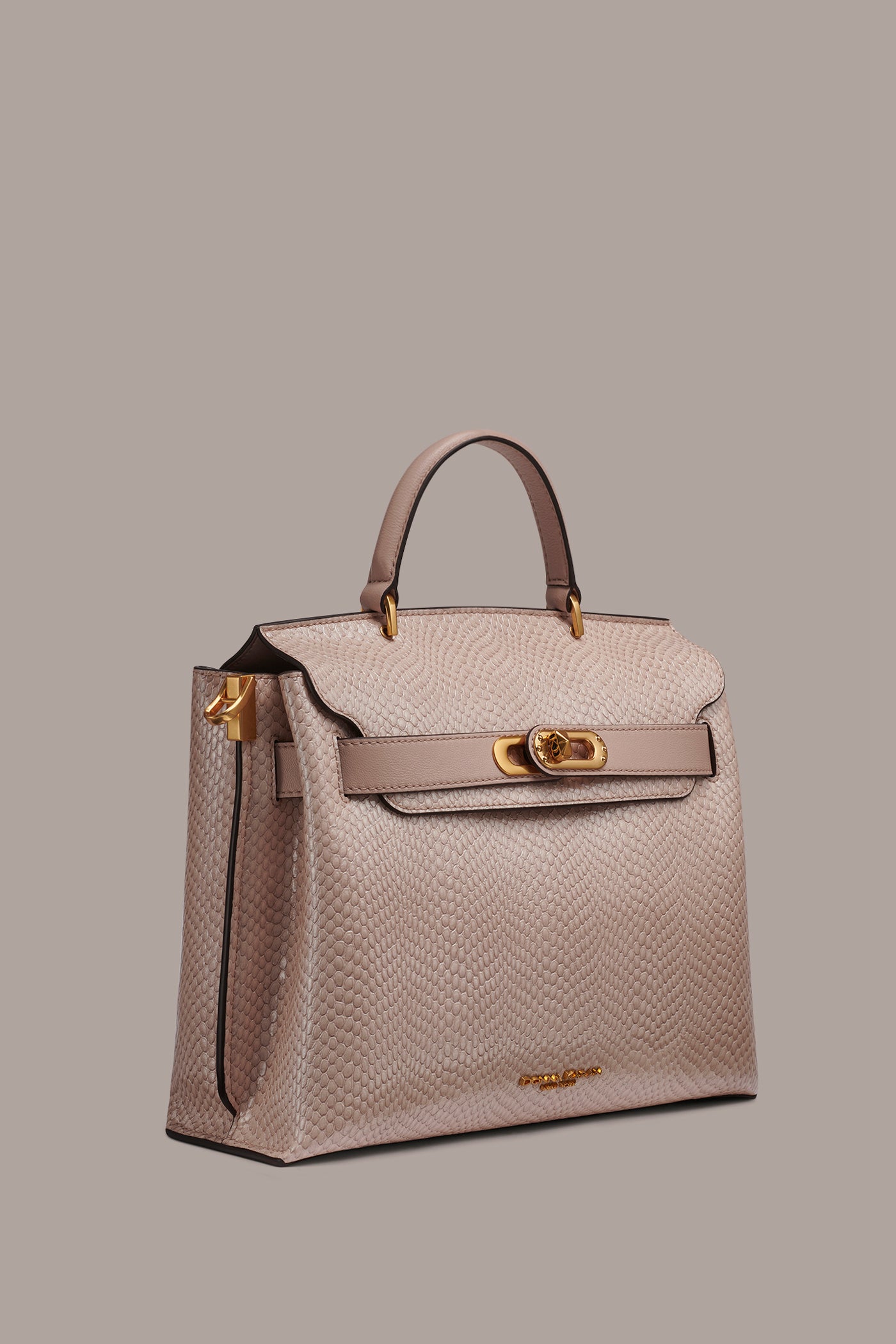 BRIDGEHAMPTON SNAKE-EFFECT LEATHER SATCHEL BAG VIEW 3 | Satchels
