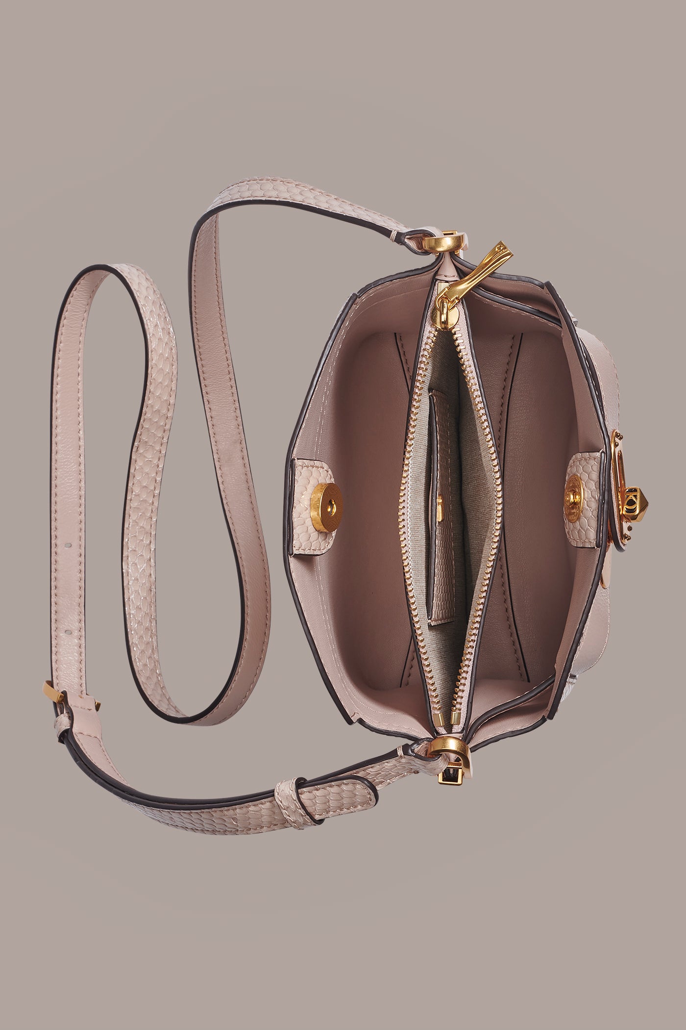 BRIDGEHAMPTON SNAKE-EFFECT LEATHER CROSSBODY BAG VIEW 5 | BRIDGEHAMPTON
