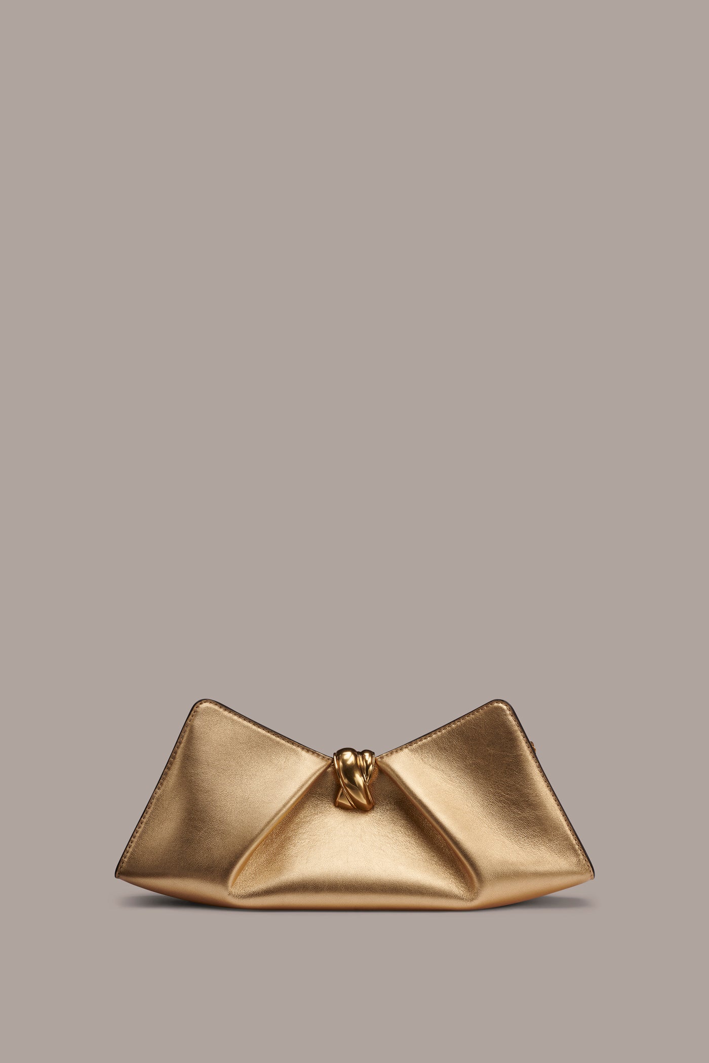 CASHMERE METALLIC LEATHER CLUTCH VIEW 3