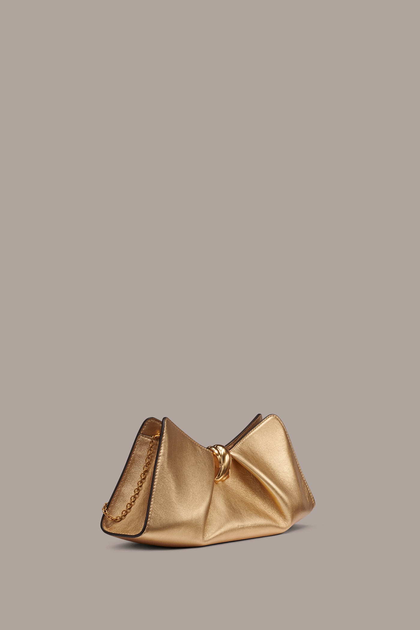 CASHMERE METALLIC LEATHER CLUTCH VIEW 4
