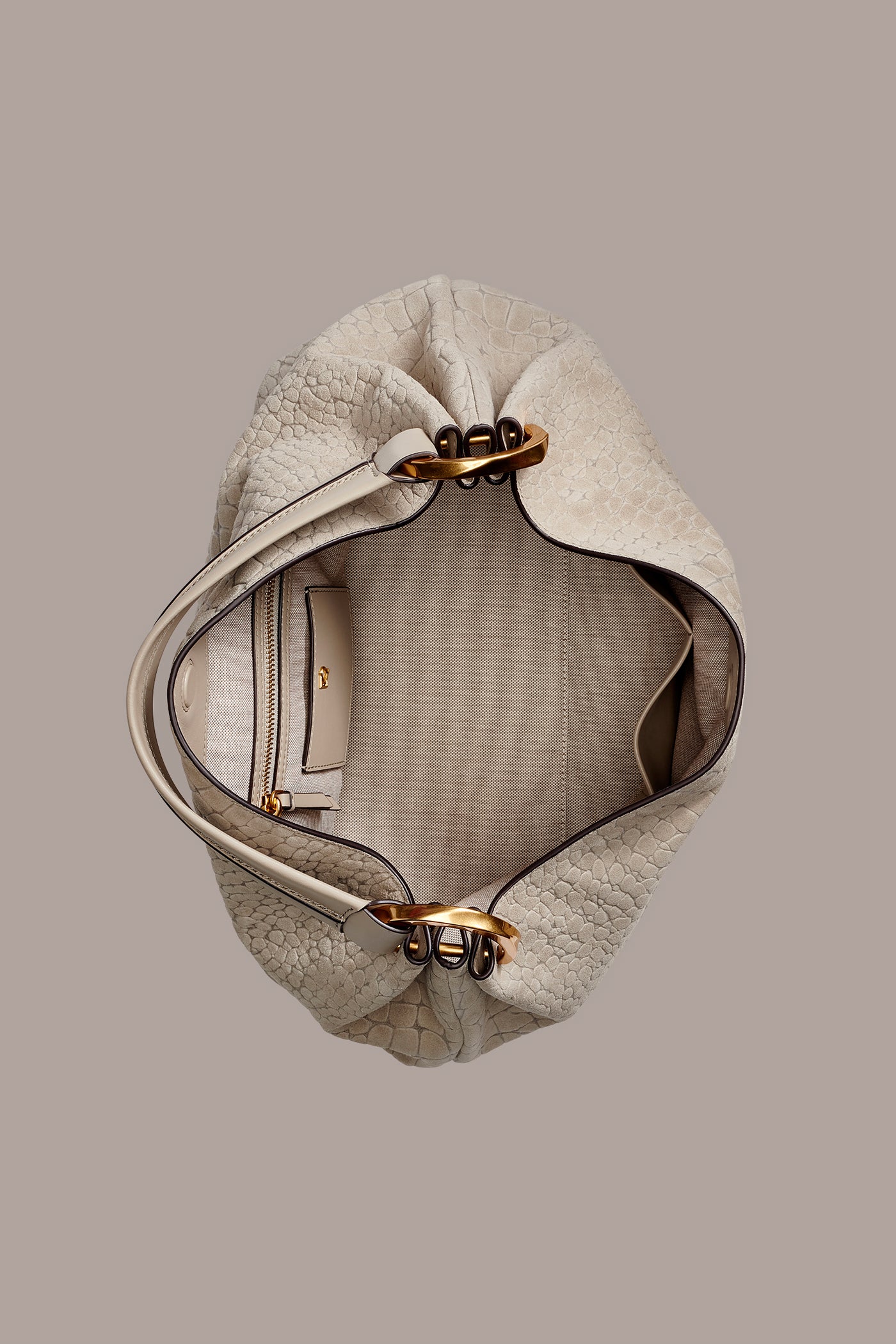 GLENWOOD CROC-EFFECT SUEDE SHOULDER BAG VIEW 4