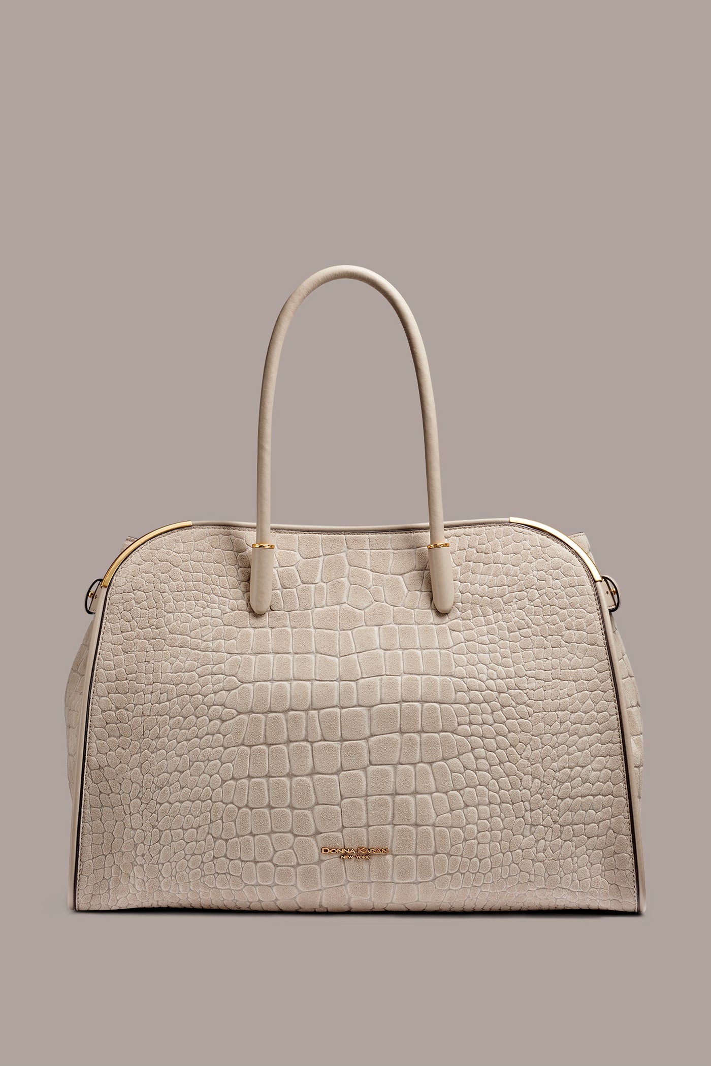 SATIN CROC-EFFECT SUEDE TOTE | View 1 | New Bags