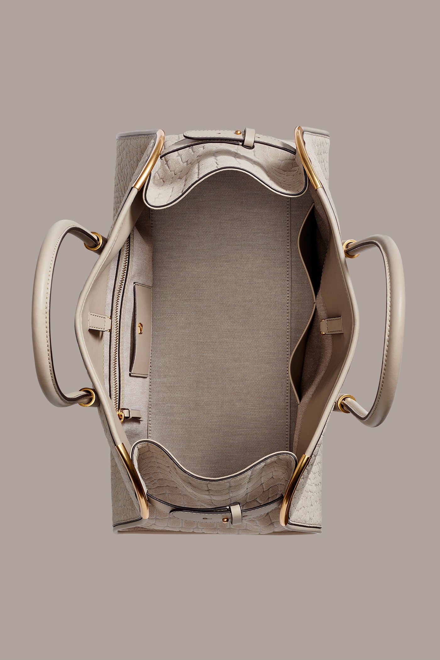 SATIN CROC-EFFECT SUEDE TOTE VIEW 4 | New Bags