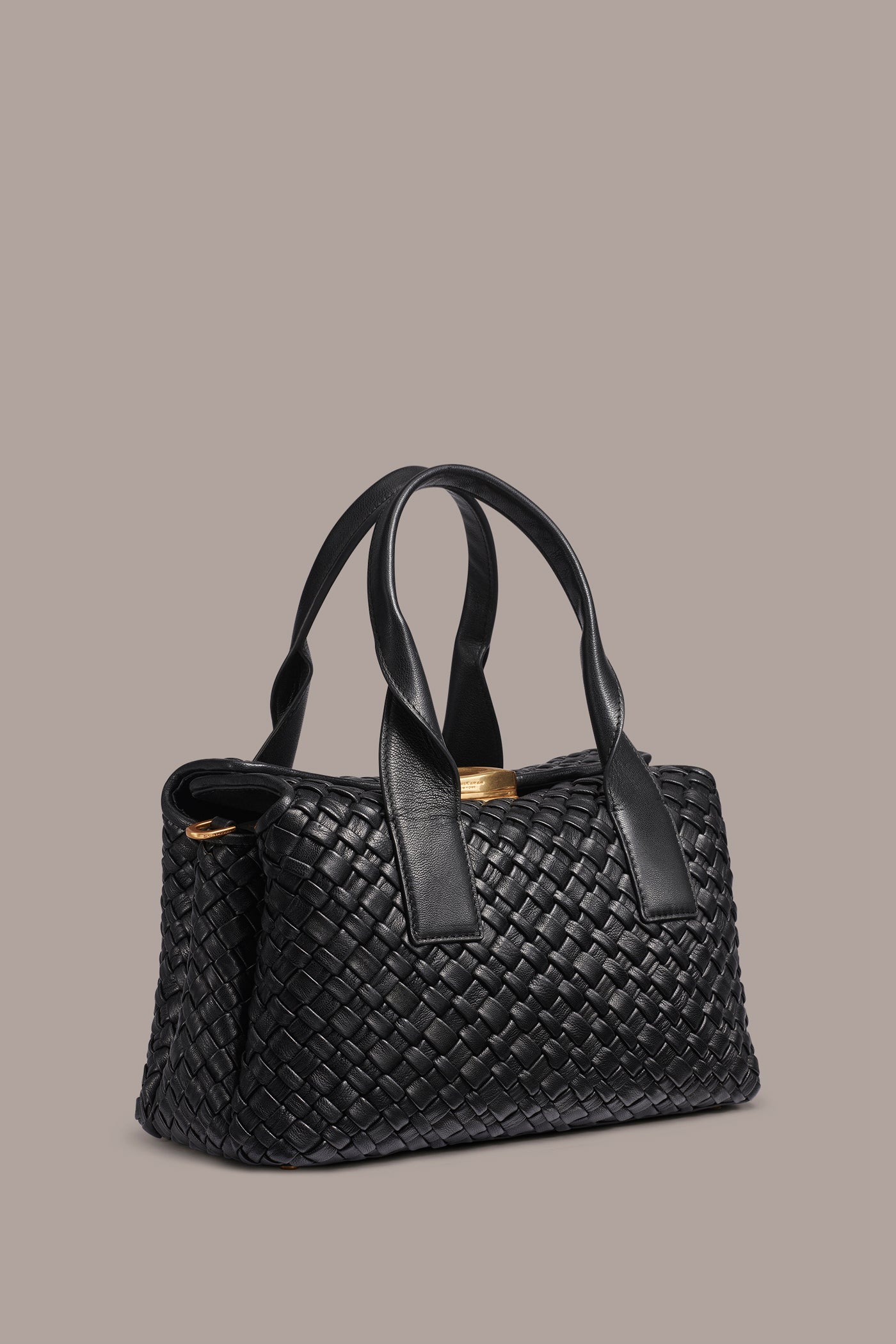 AMAGANSETT WOVEN LEATHER SATCHEL BAG VIEW 4
