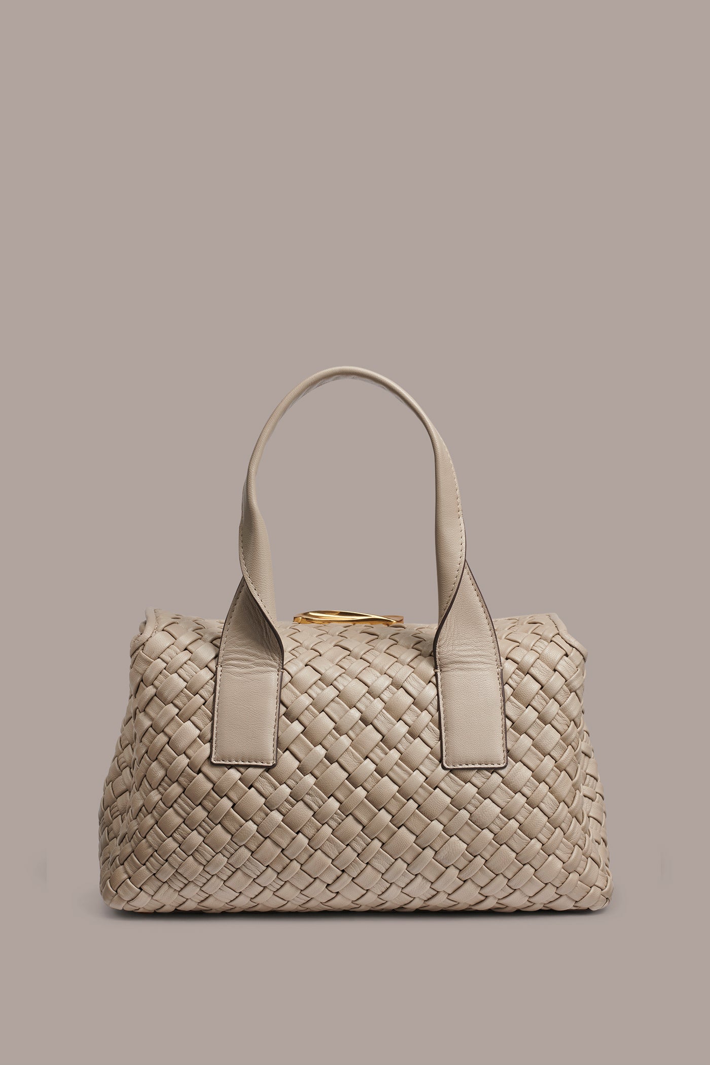 AMAGANSETT WOVEN LEATHER SATCHEL BAG VIEW 3