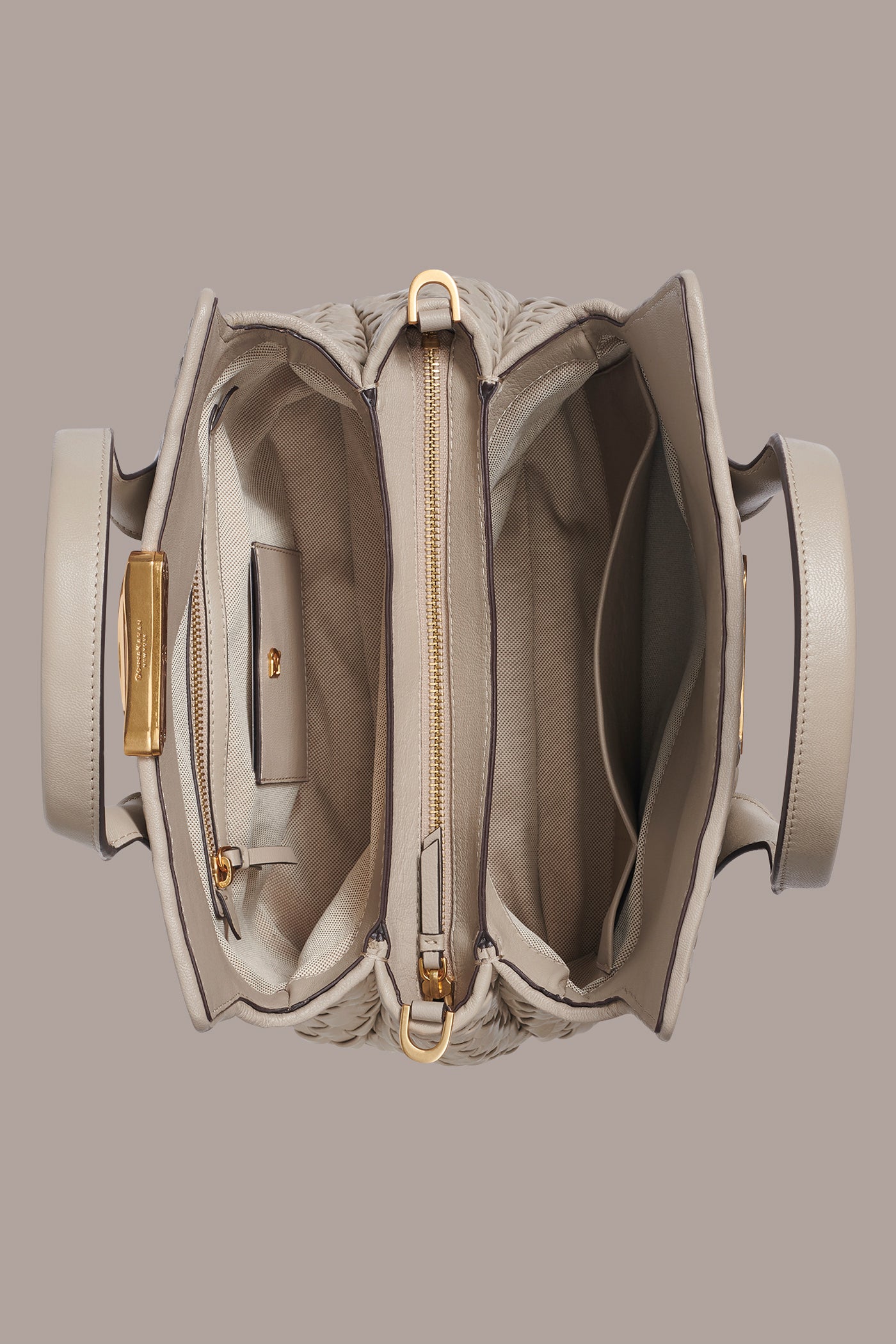 AMAGANSETT WOVEN LEATHER SATCHEL BAG VIEW 5