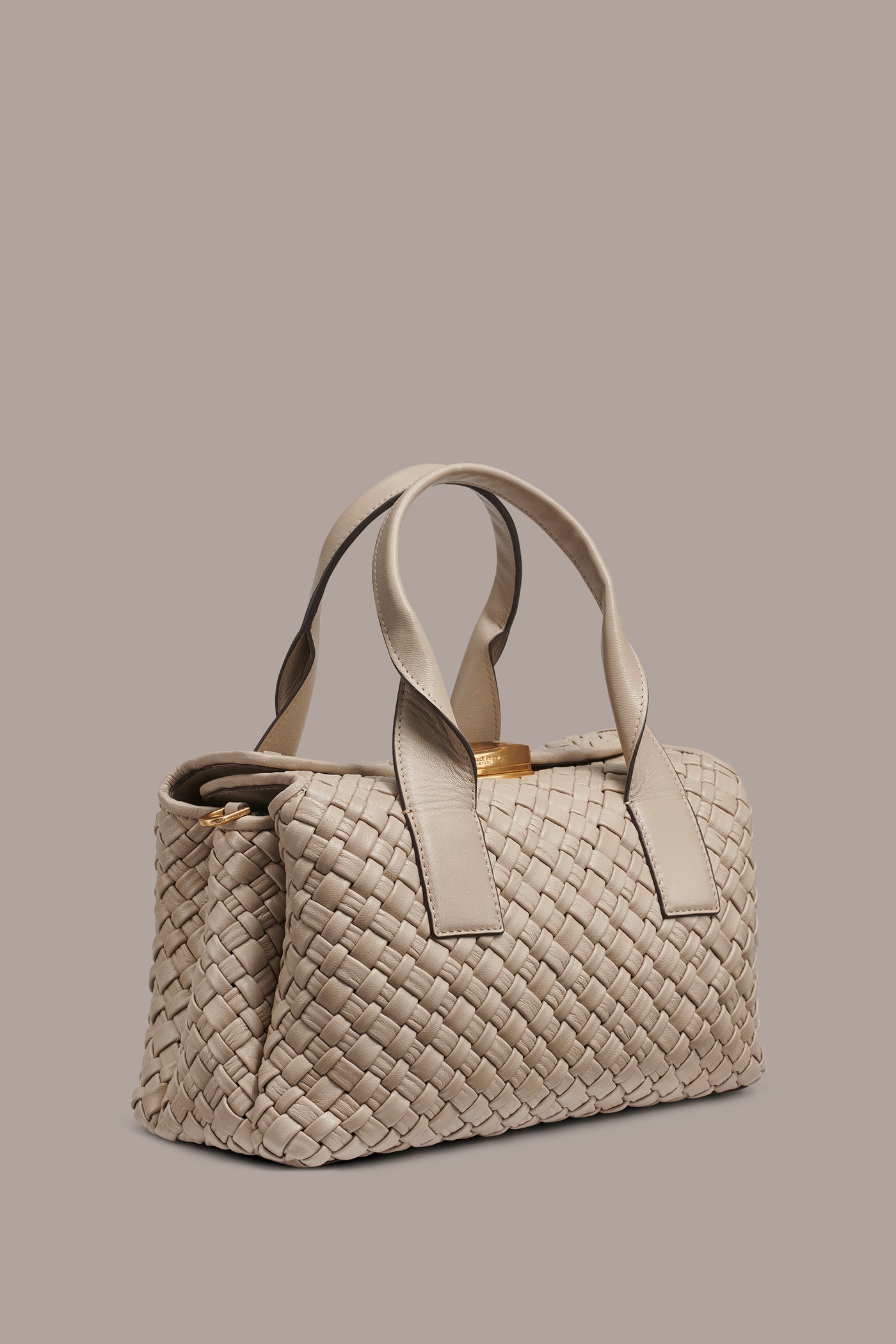 AMAGANSETT WOVEN LEATHER SATCHEL BAG VIEW 4