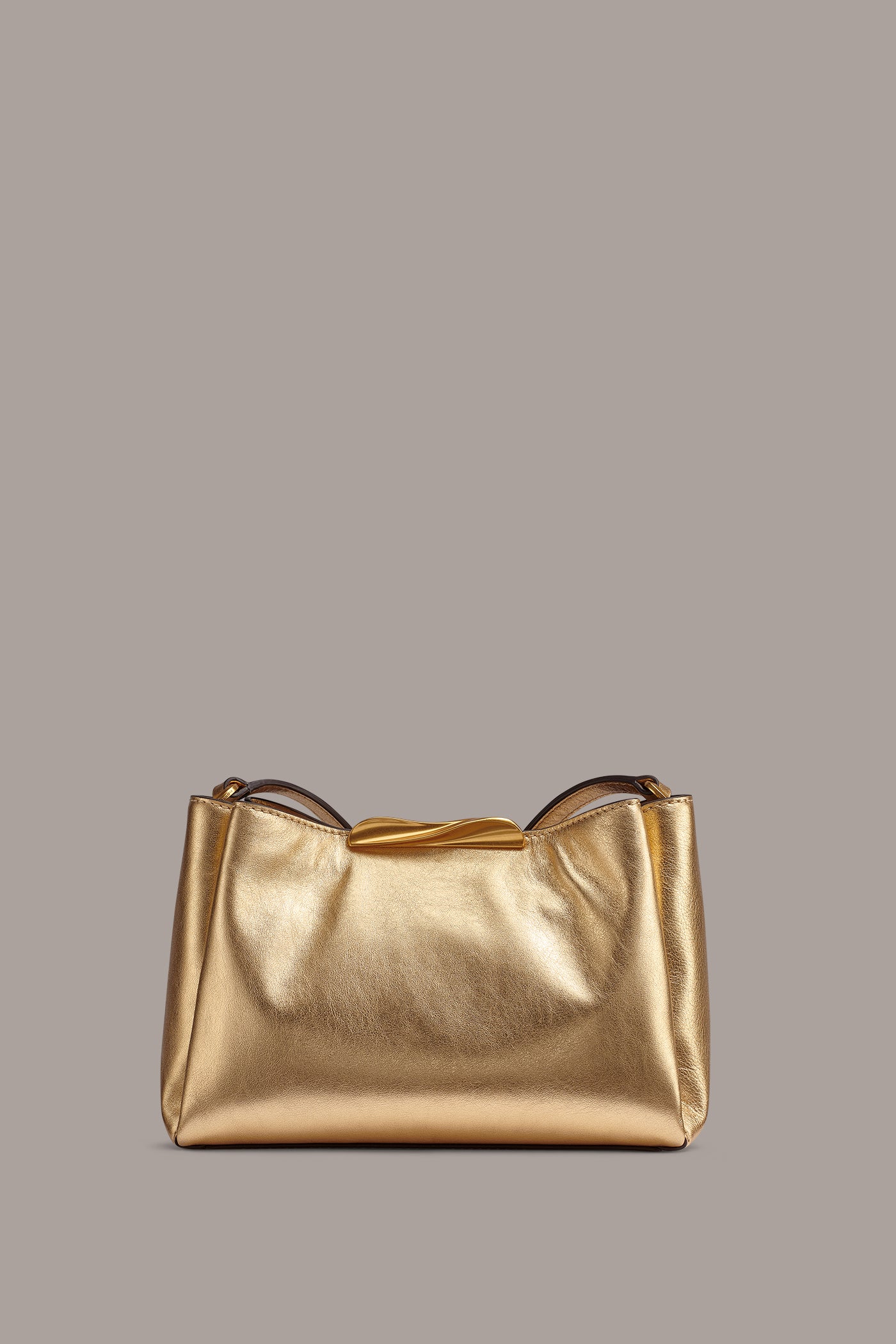POPLIN METALLIC LEATHER CROSSBODY BAG VIEW 4