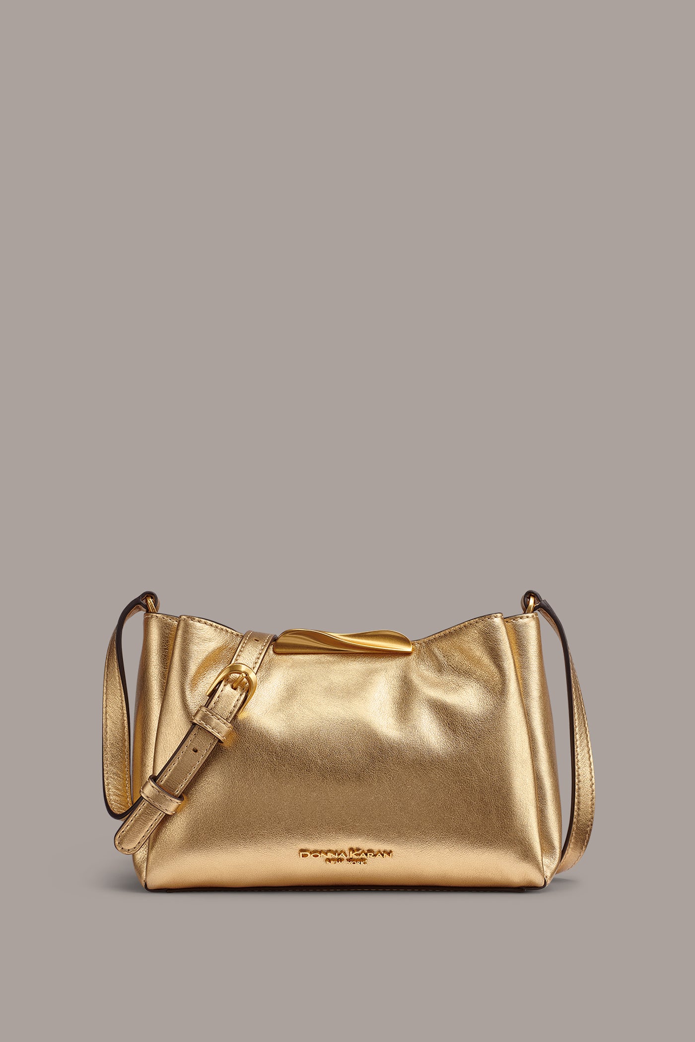 POPLIN METALLIC LEATHER CROSSBODY BAG VIEW 1