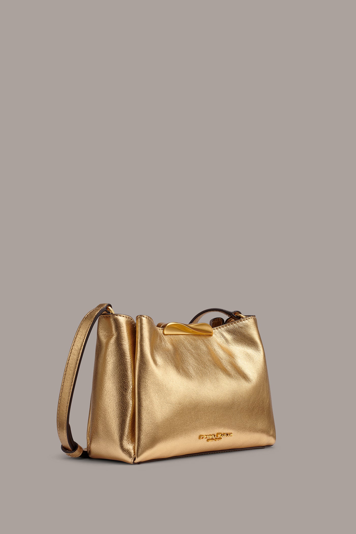 POPLIN METALLIC LEATHER CROSSBODY BAG VIEW 3