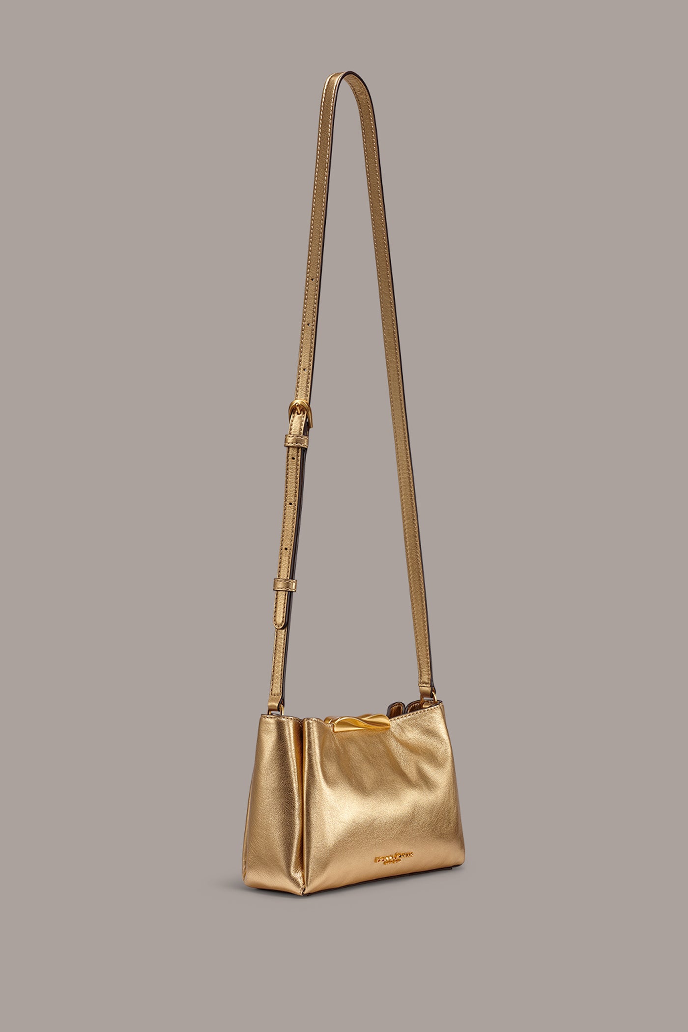 POPLIN METALLIC LEATHER CROSSBODY BAG VIEW 8