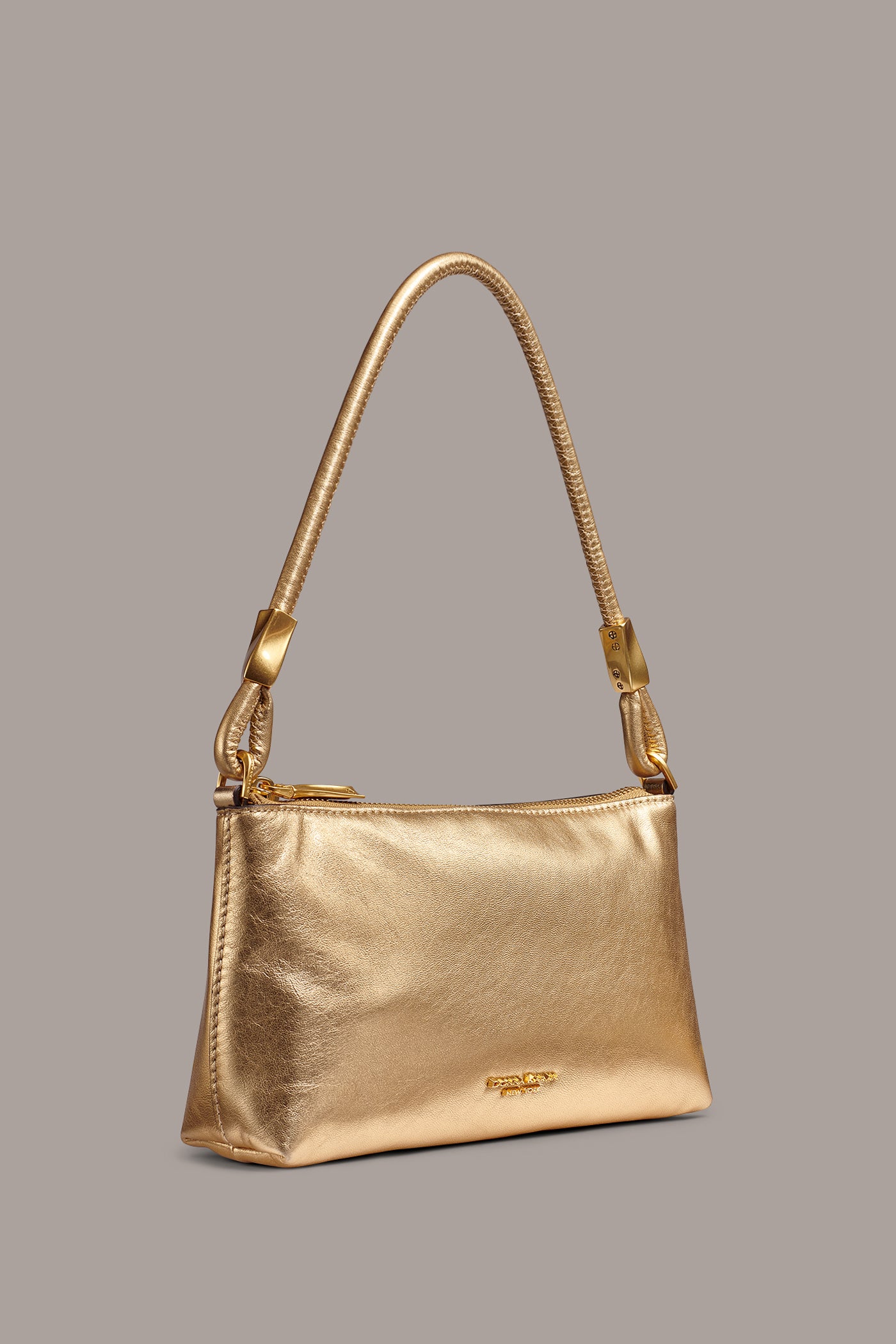 QUOGUE METALLIC LEATHER POCHETTE VIEW 3