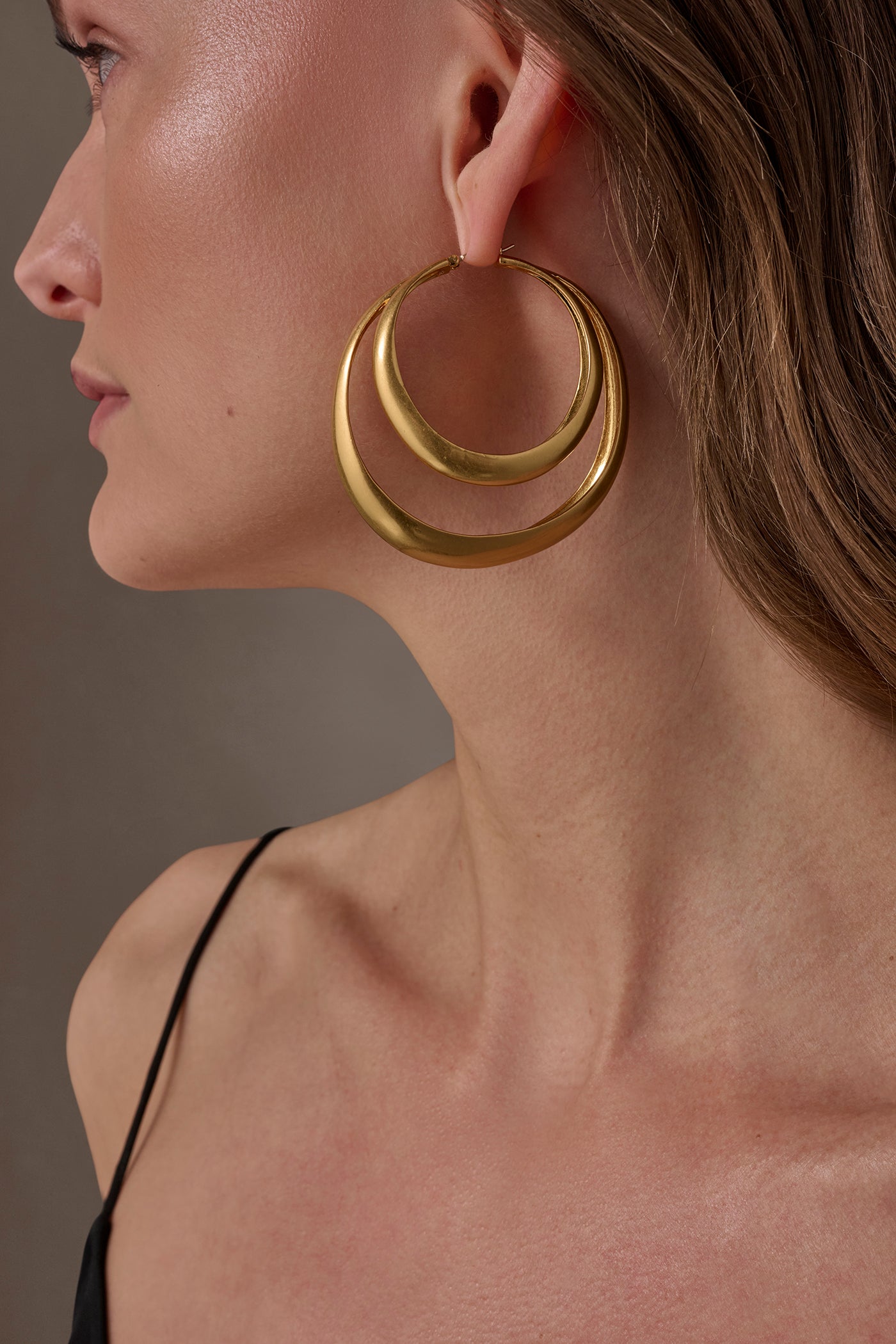 ORGANIC MOLTEN MULTI ROW HOOP EARRING | View 2 | All Products