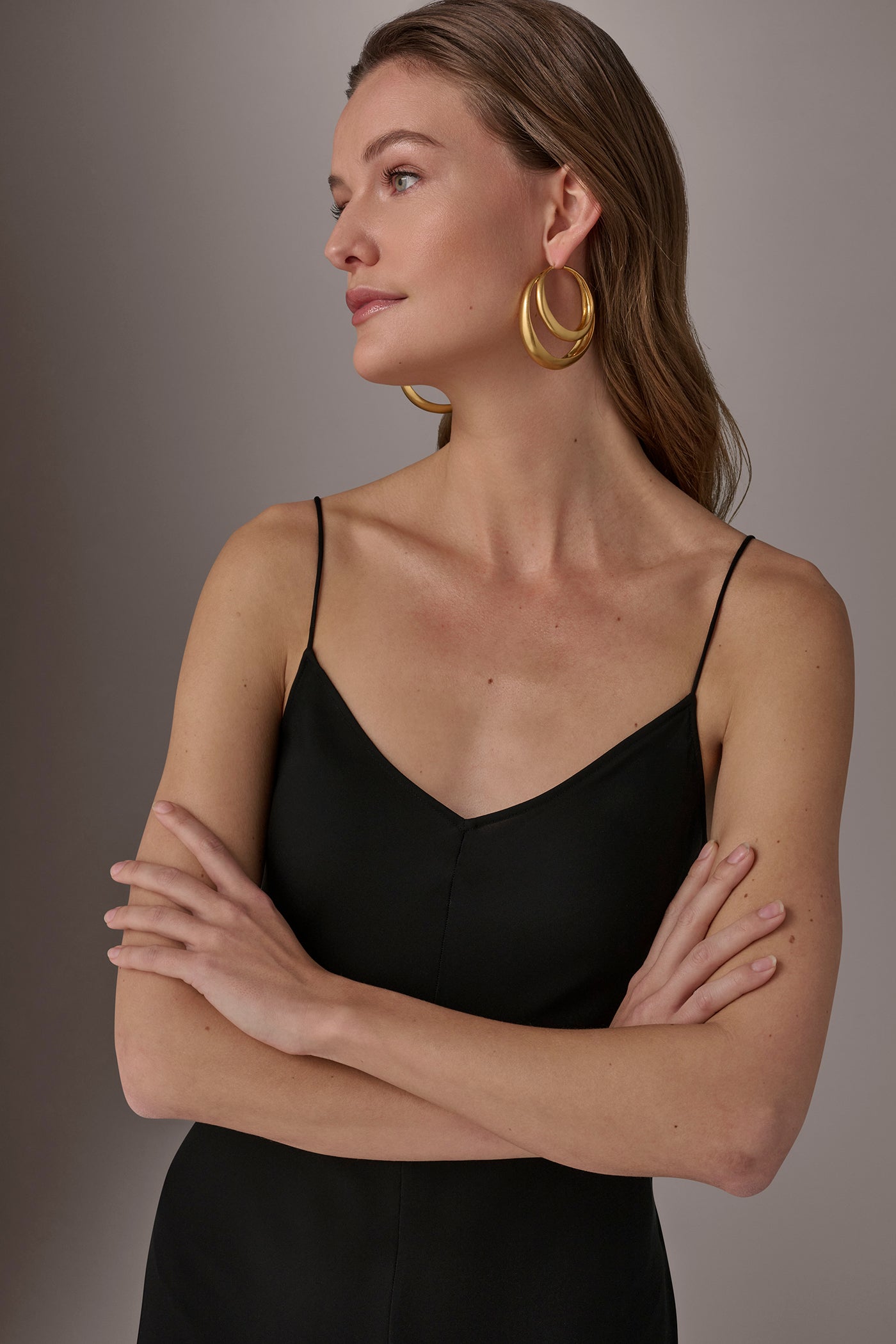 ORGANIC MOLTEN MULTI ROW HOOP EARRING VIEW 4 | All Products